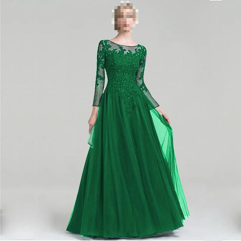 Elegant Tulle Scoop Neck Mother of Bride Dress with Sparkling Sequins - Perfect for Weddings, Formal Events & Special Occasions