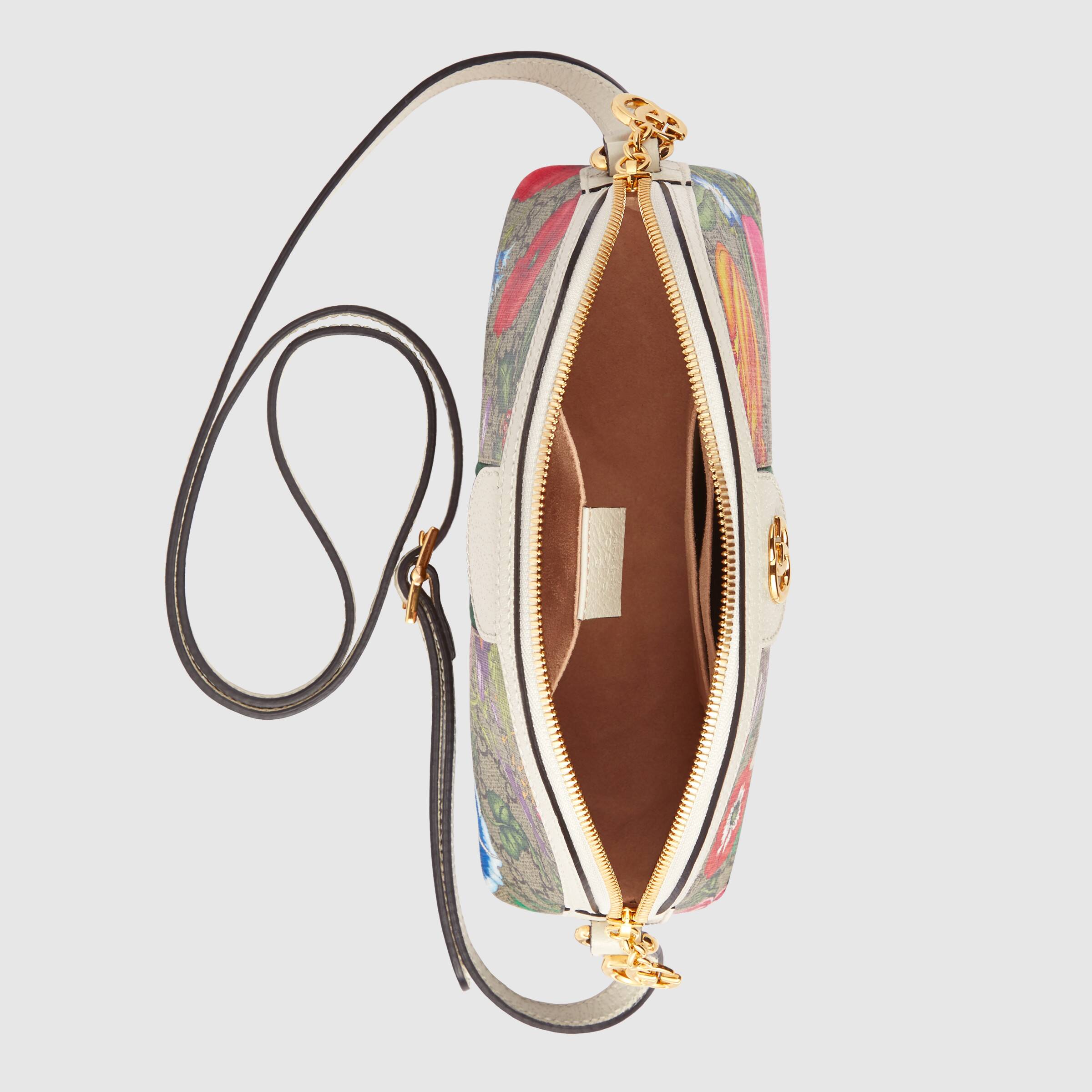 Gucci Ophidia GG Flora Small Shoulder Bag in GG Supreme White - Perfect for Women's Daily Use, Work, and Evening Out
