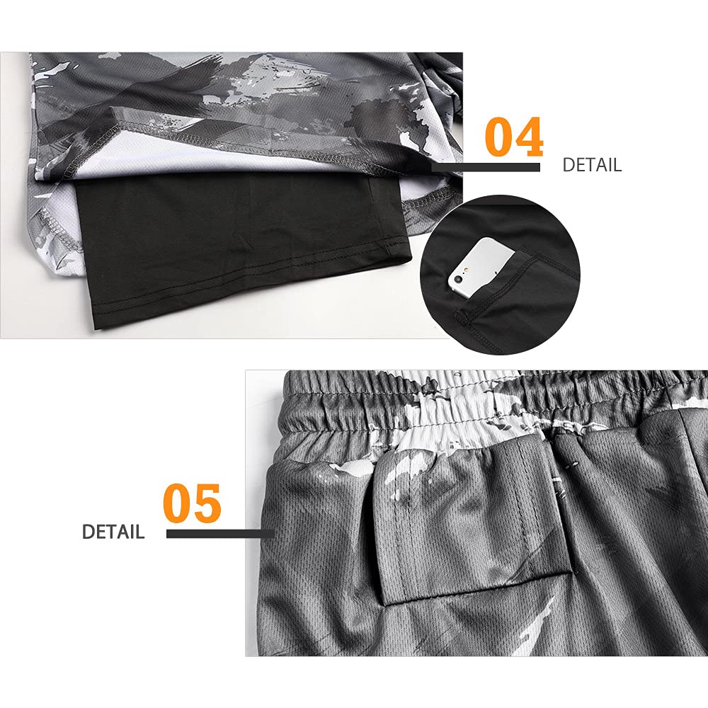 Surenow Men's Running Shorts - 2-in-1 Workout Shorts with Liner, 7-Inch Gym & Yoga Shorts for Men - Perfect for Running, Training, Outdoor Sports & Active Lifestyle
