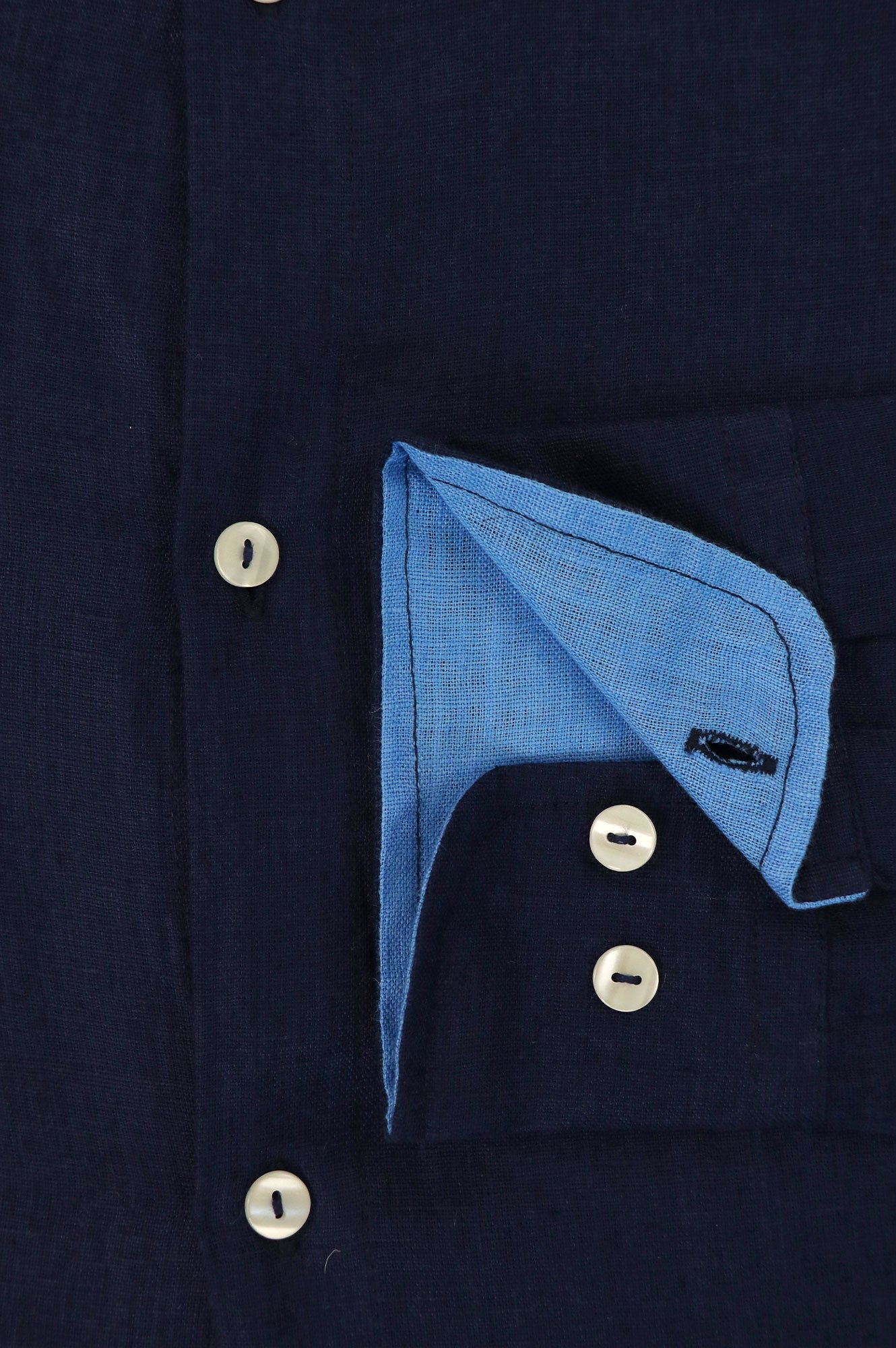 Premium Men's Linen Shirt - Navy Blue | Breathable & Comfortable Summer Casual Wear for Outdoor Activities & Travel
