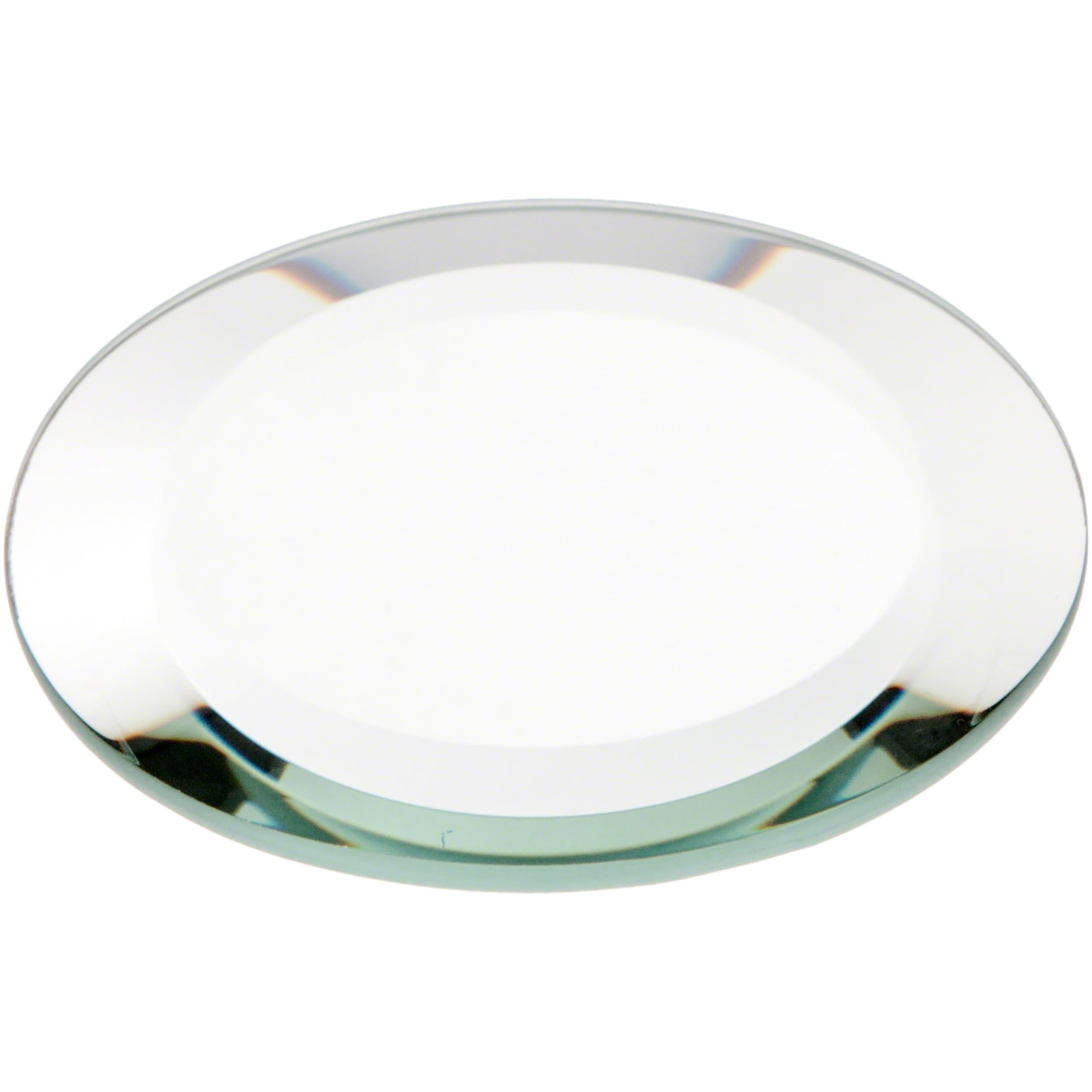 Plymor 3 Inch Round Beveled Glass Mirror Circles - 5mm Thick, Pack of 24 - Perfect for DIY Crafts, Home Decor, and Wall Mirrors