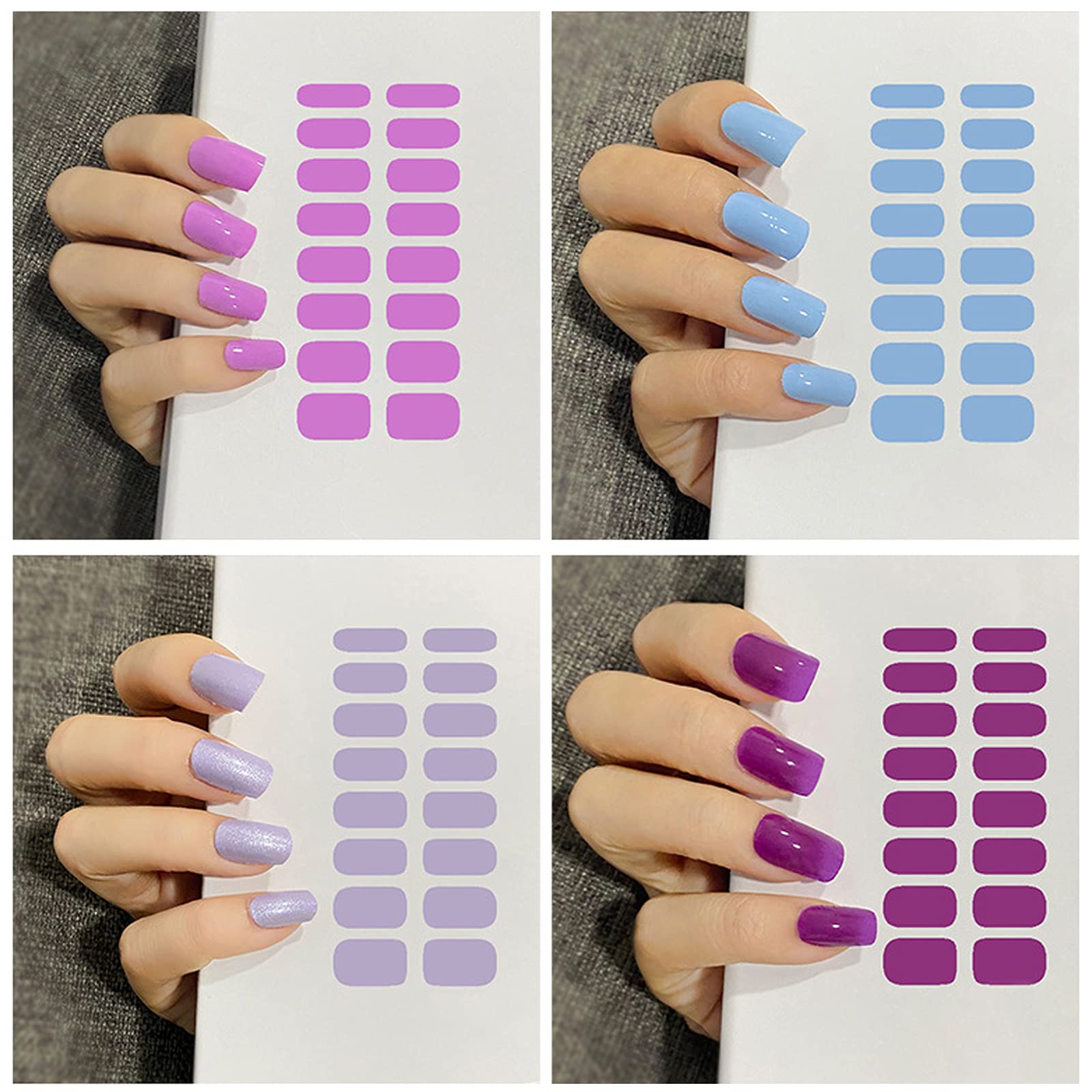 12 Sheets Full Wraps Nail Polish Strips - Solid Color Self-Adhesive Nail Art Stickers for Women & Girls | Easy DIY Manicure at Home, Parties & Special Occasions
