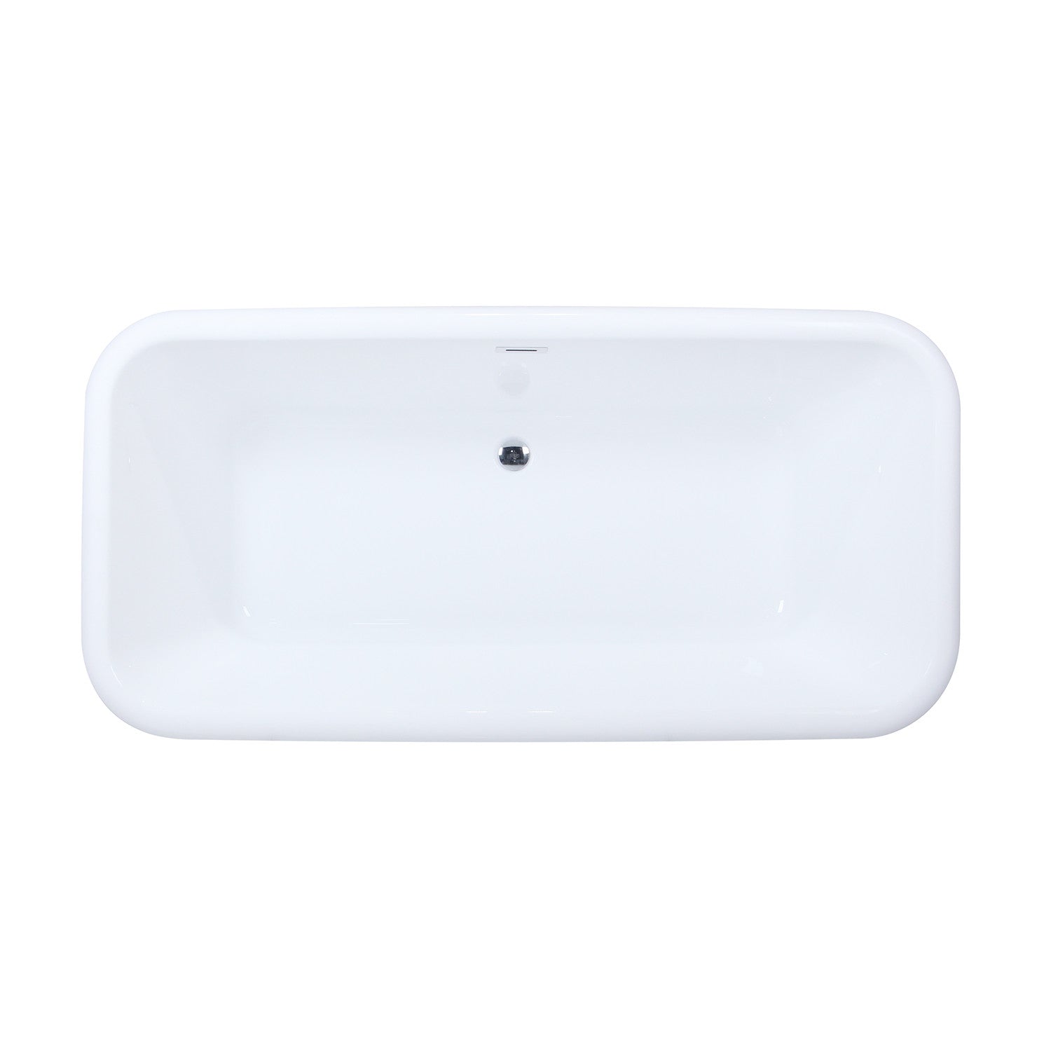 Aqua Eden VTDE713524WA 71 Inch White Acrylic Oval Rectangular Double-Ended Pedestal Bathtub with Drain - No Faucet Drillings - Glossy Finish for Luxury Bathroom & Spa Relaxation