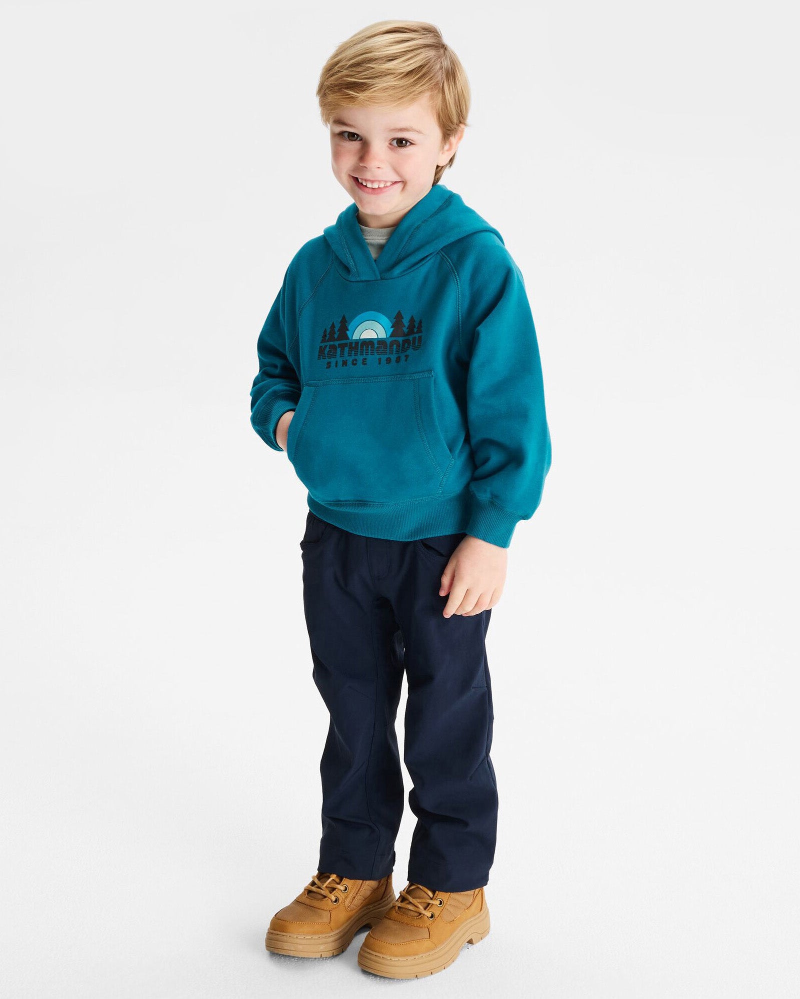 Retro Logo LT BB Hoodie for Kids - Dark Eddy | Stylish & Comfortable Pullover for School, Play & Everyday Wear