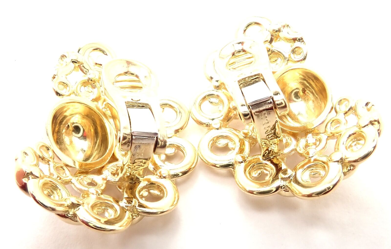 Authentic Vintage Hermes 18K Yellow Gold Large Hoop Earrings - Luxury Jewelry for Women, Perfect for Parties, Weddings & Special Occasions
