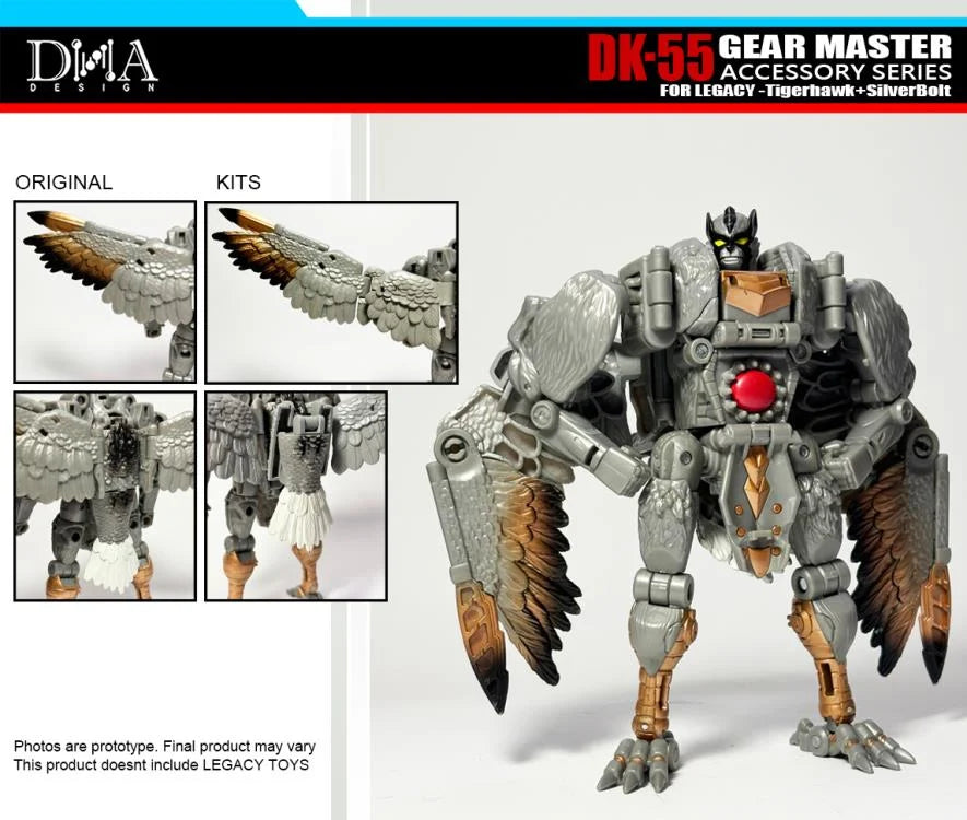 DNA Design DK 55 Upgrade Kit for Legacy Tigerhawk & Silverbolt - Transformers Gear Master Parts - Perfect for Collectors & Custom Figure Modifications