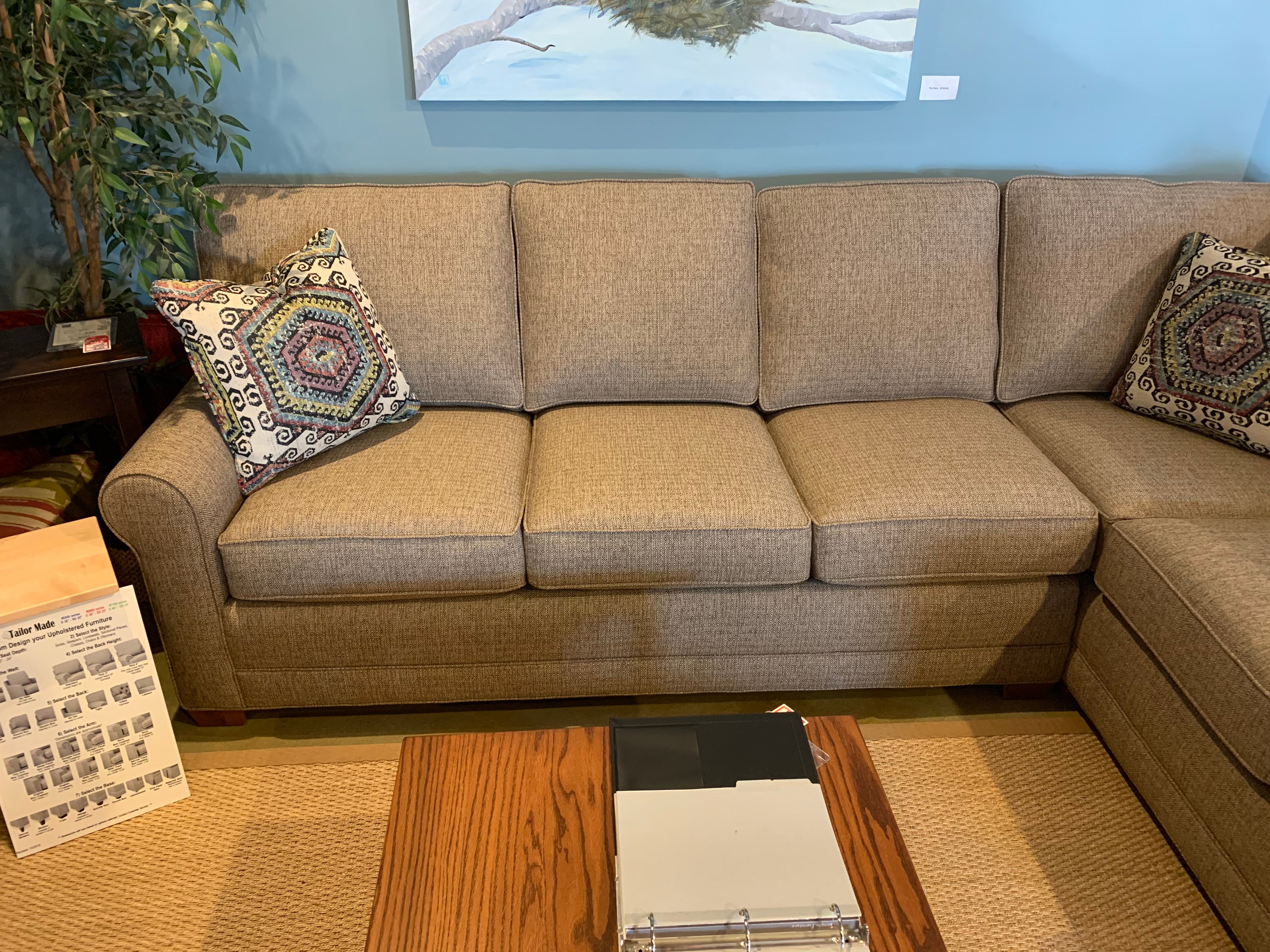 Temple Tailor Made 6600 Sock Arm Sectional Sofa - Premium Showroom Quality for Living Room & Home Theater Comfort