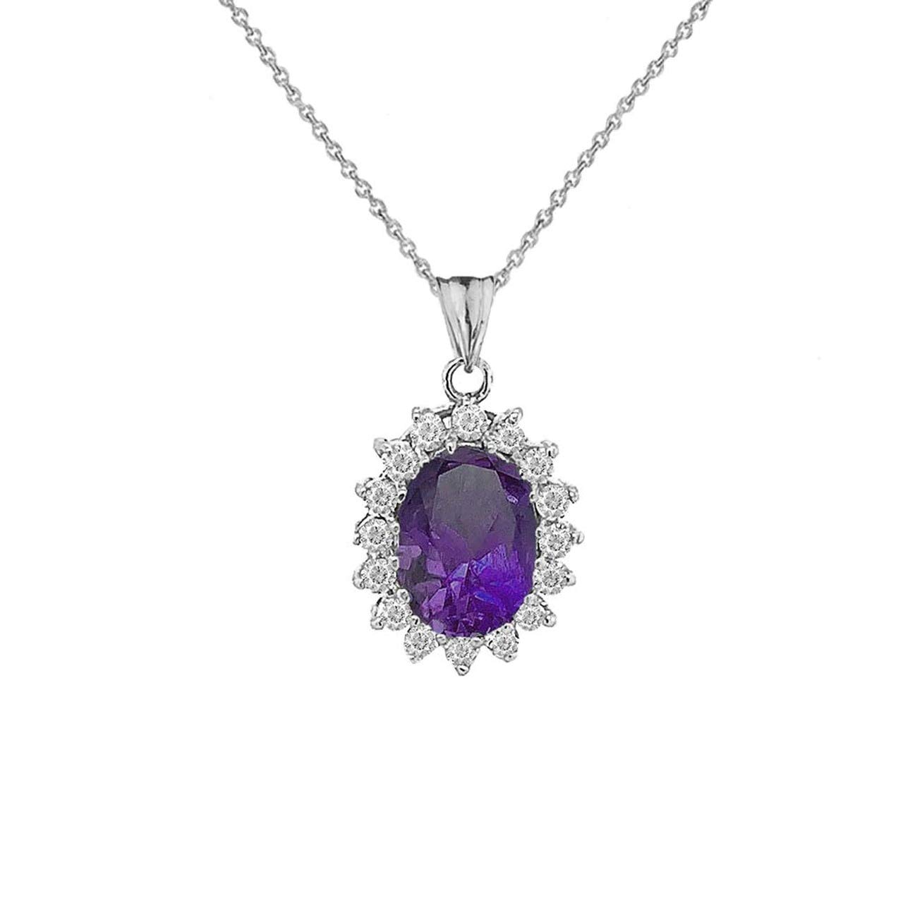 Elegant Sterling Silver Genuine Amethyst Charm Pendant Necklace for Women - Perfect Gift for Birthday, Anniversary & Valentine's Day