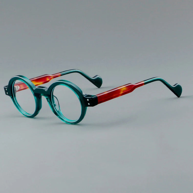 CCspace Unisex Full Rim Round Acetate Eyeglasses 57257 - Stylish Lightweight Frame for Men & Women - Perfect for Reading, Work, and Everyday Fashion