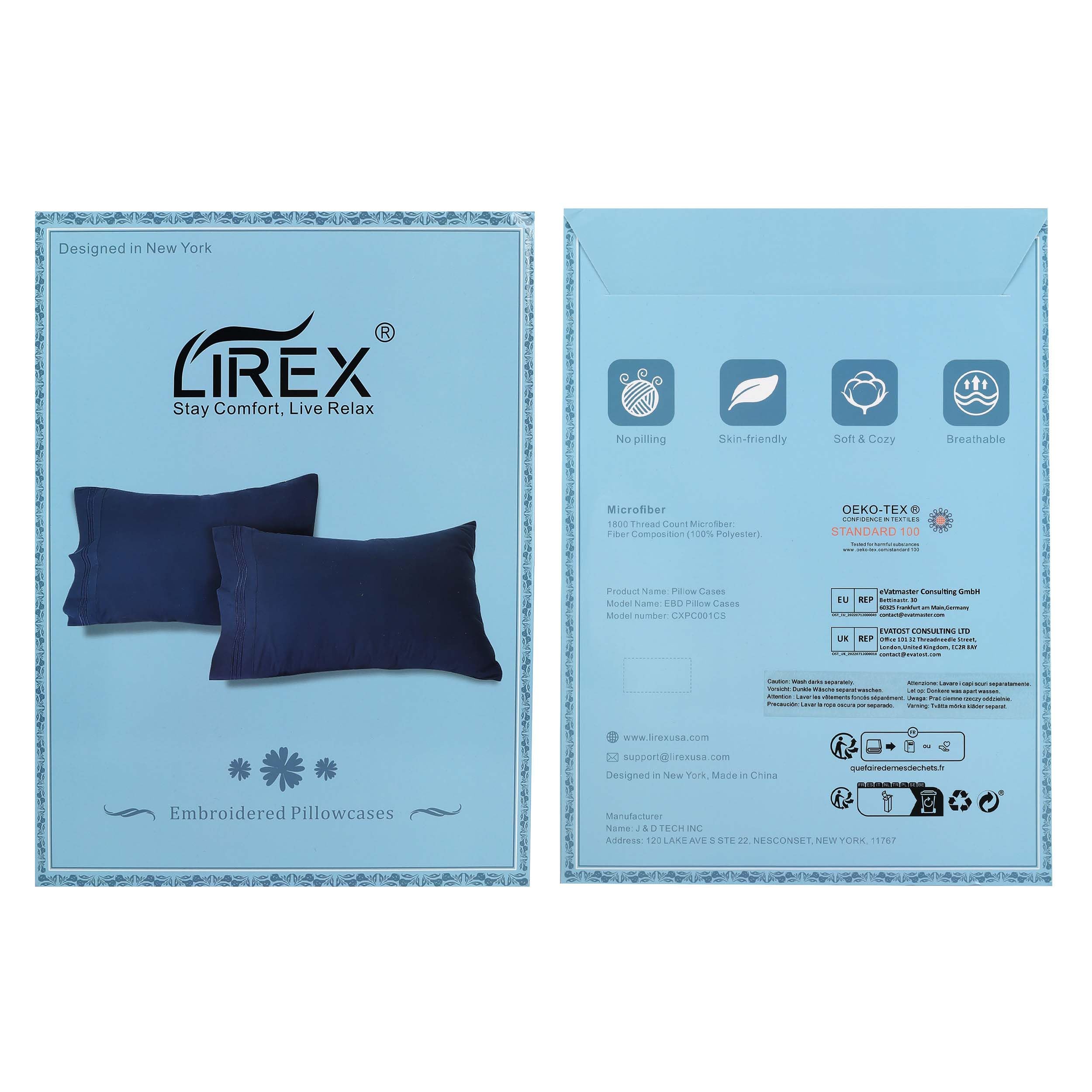 Premium 1800 Thread Count King Size Pillowcases (2 Pack) - Soft Brushed Microfiber, Embroidered Design, Wrinkle Free & Breathable - Machine Washable for Easy Care - Perfect for Bedroom, Hotel, or Travel Use (White, King)