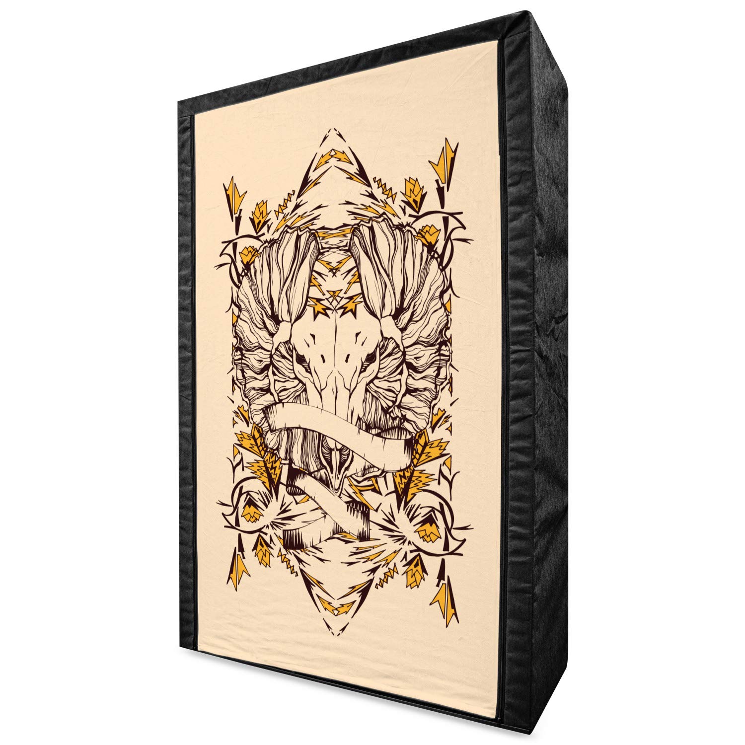 Ambesonne Zodiac Aries Fabric Wardrobe - Hand Drawn Astrological Animal Print Clothing Organizer with Shelves, 42.5