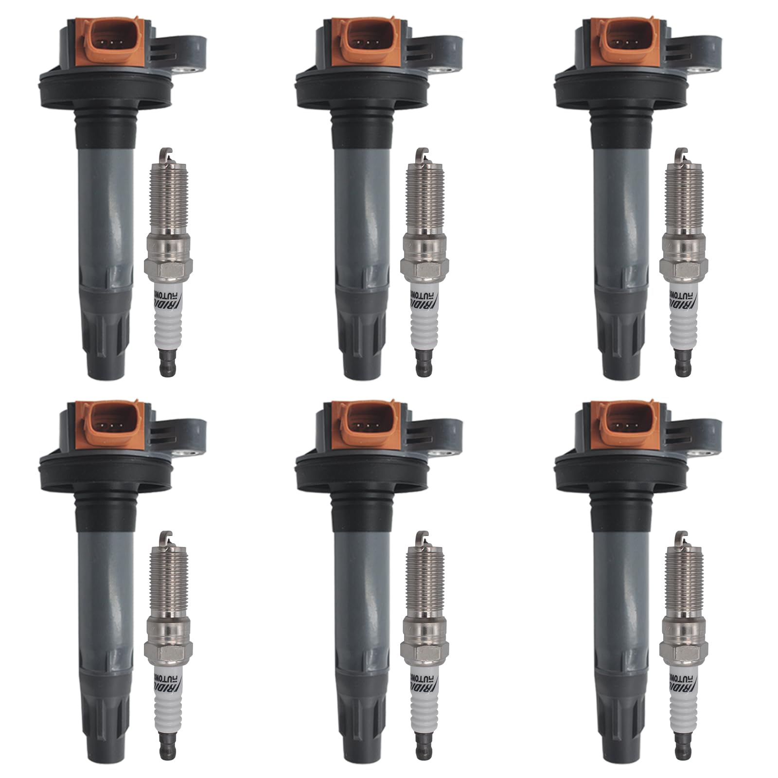 6-Pack Ignition Coil & Iridium Spark Plugs Set - Compatible with Ford F150 Ecoboost 3.5L V6 Turbo (2011-2016), Expedition, Explorer, Flex, Transit & Lincoln MKS, MKT, Navigator - High Performance Engine Parts for Smoother Acceleration & Better Fuel Efficiency