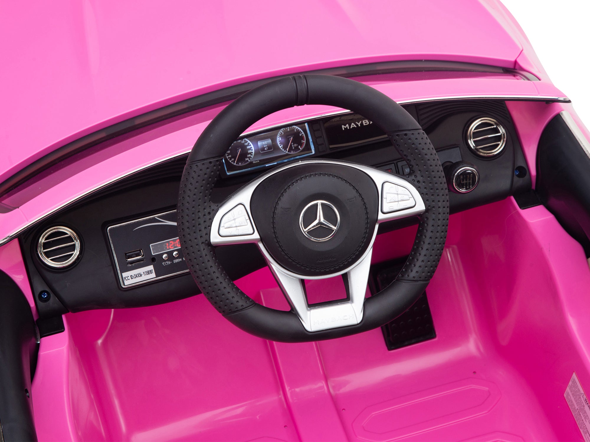 12V Mercedes Benz Maybach Kids Electric Ride-On Car with Parent Remote Control, Built-in Radio & MP3 Player - Pink Luxury Toy Car for Boys & Girls | Birthday Gift, Outdoor Play, Driveway Fun