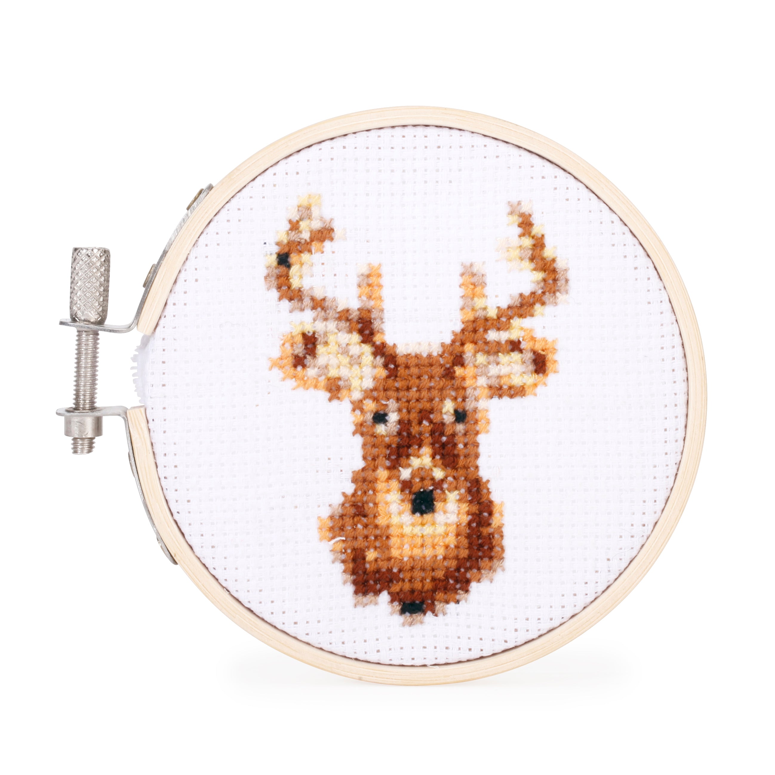 Deer Mini Cross Stitch Embroidery Kit for Beginners - DIY Handmade Craft Kit with Needle, Thread & Pattern - Perfect for Home Decor, Gifts & Relaxation Therapy