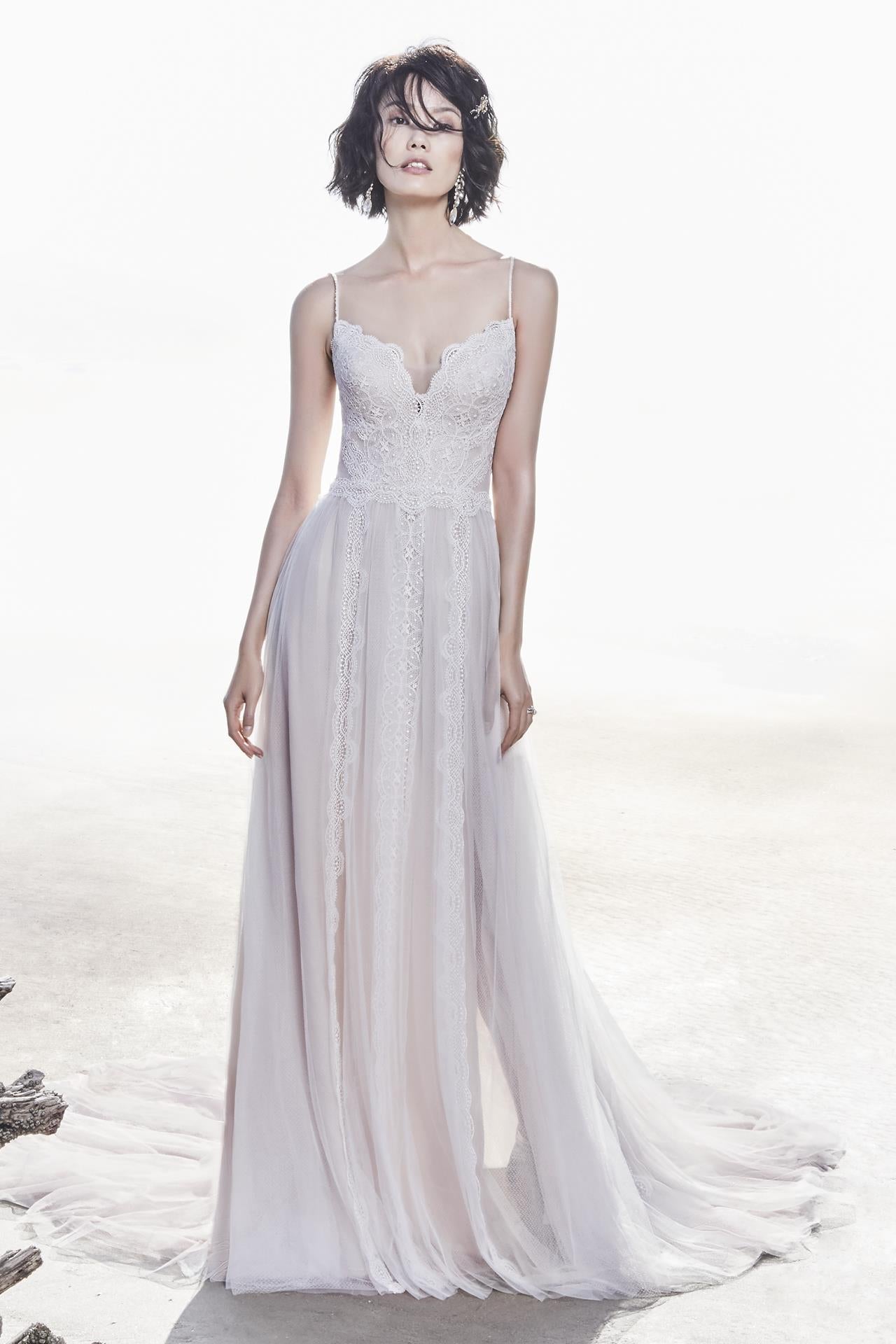 Sottero and Midgley Olson Sample Wedding Gown - Elegant Lace Bridal Dress for Bride, Perfect for Church Ceremony & Outdoor Wedding Photography