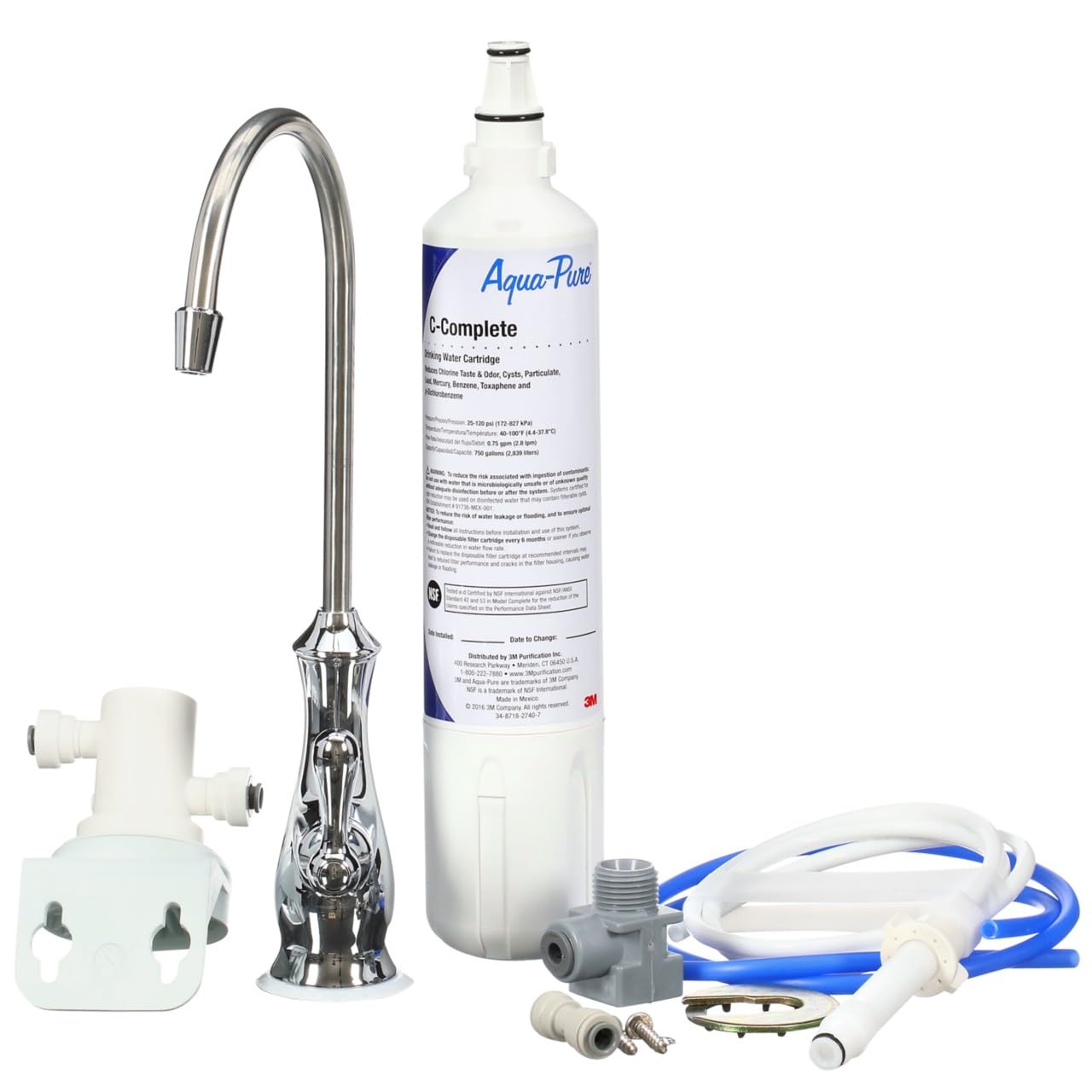 3M Aqua-Pure AP Easy Complete Under Sink Water Filter System - Removes Lead, Mercury, Asbestos, Microplastics, Parasitic Cysts & VOCs - Includes Faucet - Perfect for Kitchen, RV & Emergency Water Purification