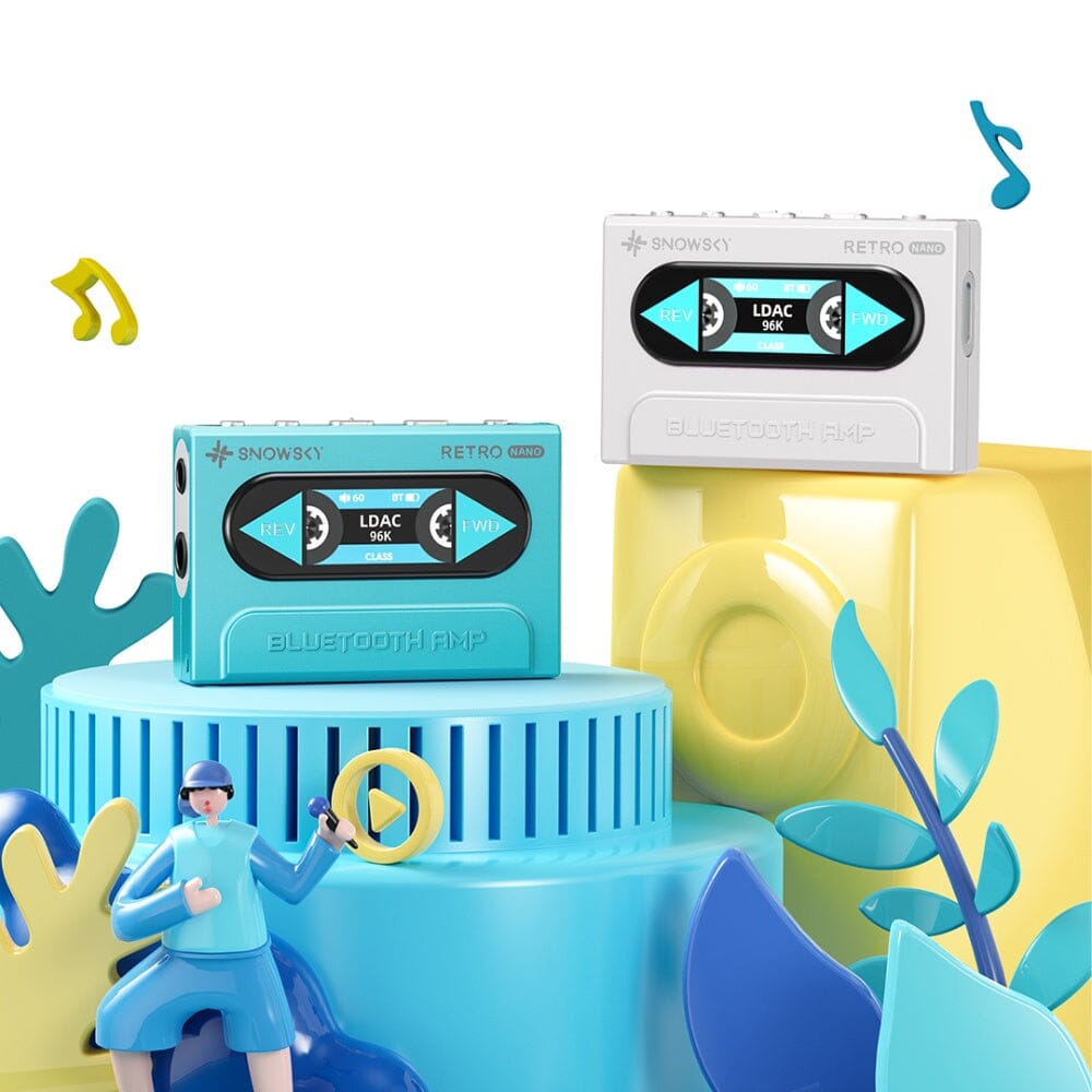 FiiO SNOWSKY Retro Nano Bluetooth 5.1 DAC & Headphone Amplifier - High Resolution Audio for iPhone, Android, PC - Perfect for Music Lovers, Audiophiles & Travel