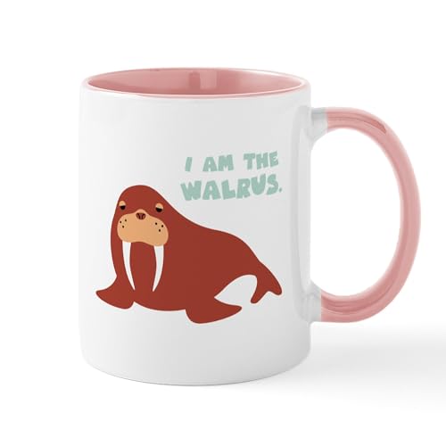 White/Pink Inside - I Am The Walrus Mugs