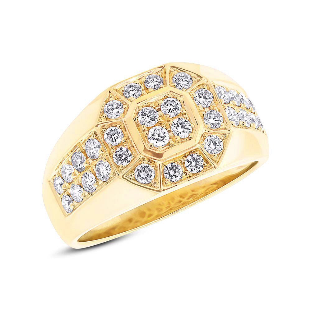 14KT Gold 1.18 CTW Diamond Men's Fashion Ring - Elegant Wedding Band, Anniversary Gift for Him, Perfect for Special Occasions & Everyday Wear