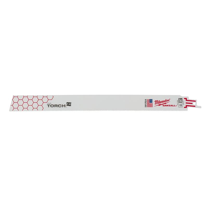 18 TPI Torch Sawzall Blades - 25 Pack (12-Inch Length) for Metal Cutting, Demolition, and Heavy-Duty Construction Projects