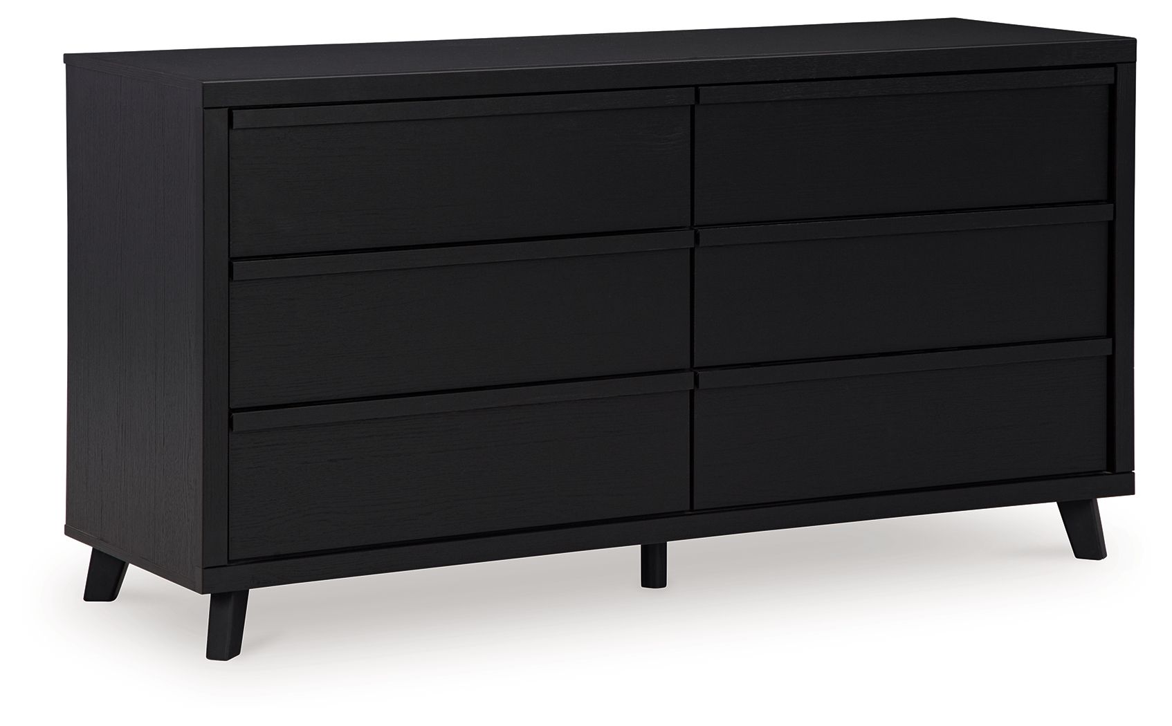Danziar Black 6-Drawer Dresser - Modern Bedroom Storage Organizer for Clothes, Linens & Accessories