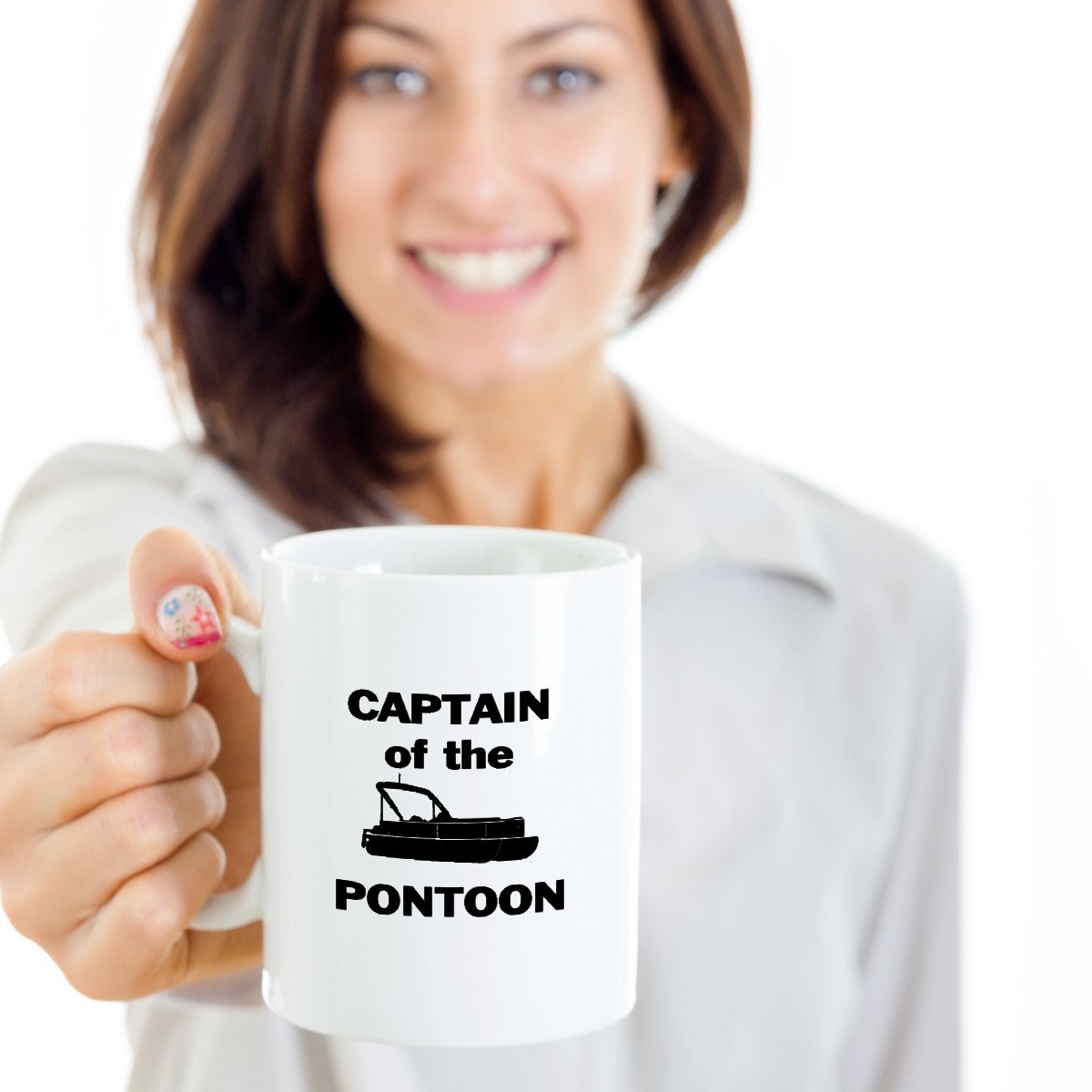 Non-Slip Pontoon Boat Coffee Mug with Handle - 15oz Insulated Stainless Steel Travel Cup for Boating, Fishing & Outdoor Adventures