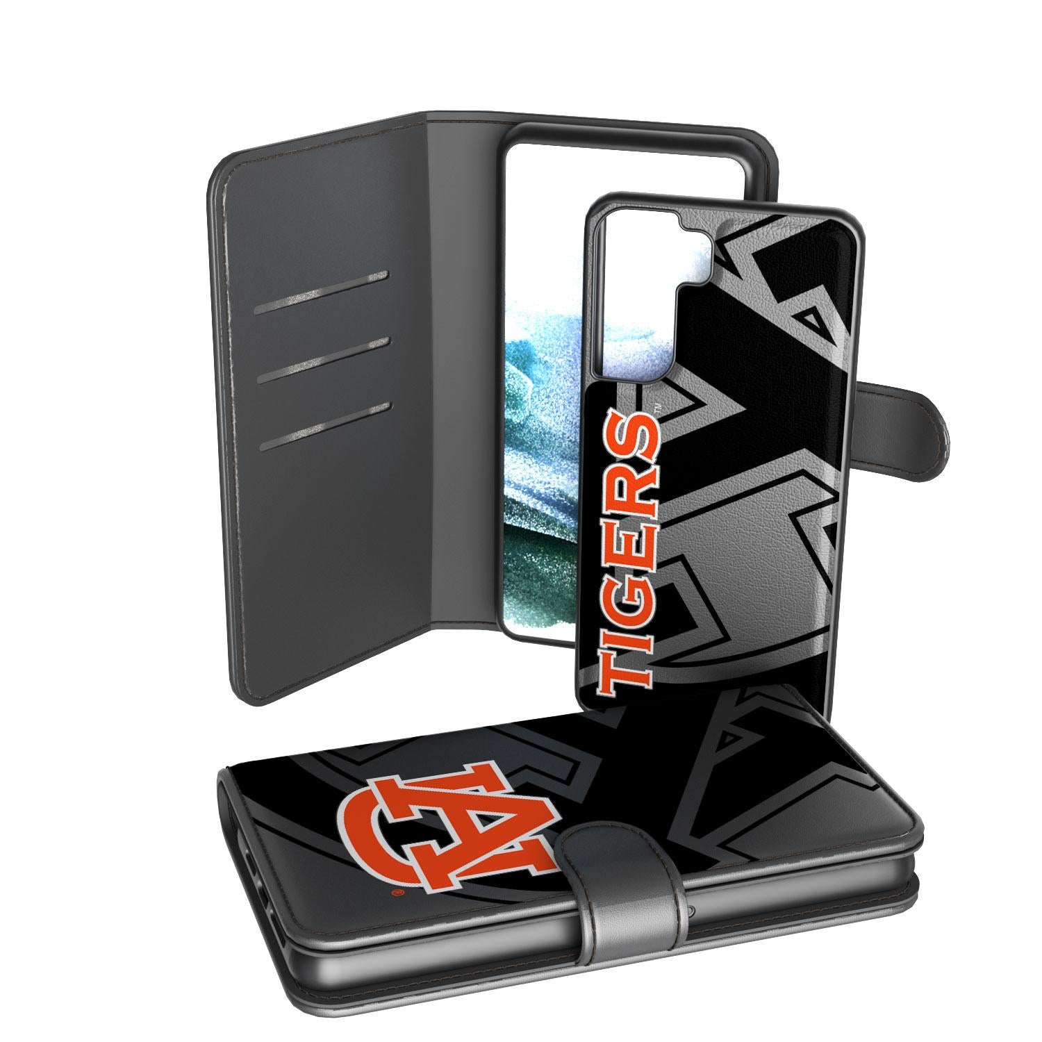 Auburn Tigers Tilt Wallet Case for iPhone & Samsung - Slim RFID Blocking Phone Cover with Card Holder - Perfect for Game Day, Travel & Daily Use