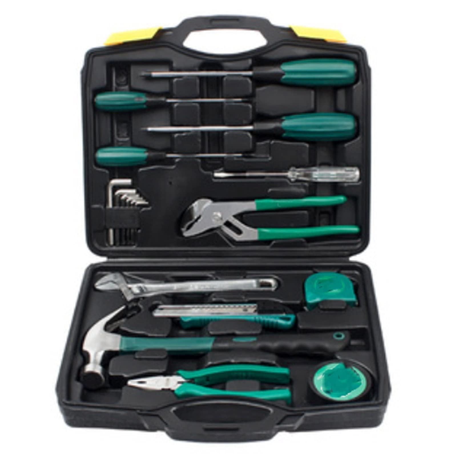 9-Piece Auto Repair Socket Wrench Set with Plastic Toolbox - Complete Hand Tool Kit for Home & Car Maintenance - Portable 32-Piece Mixed Tool Set for DIY, Automotive & Household Repairs