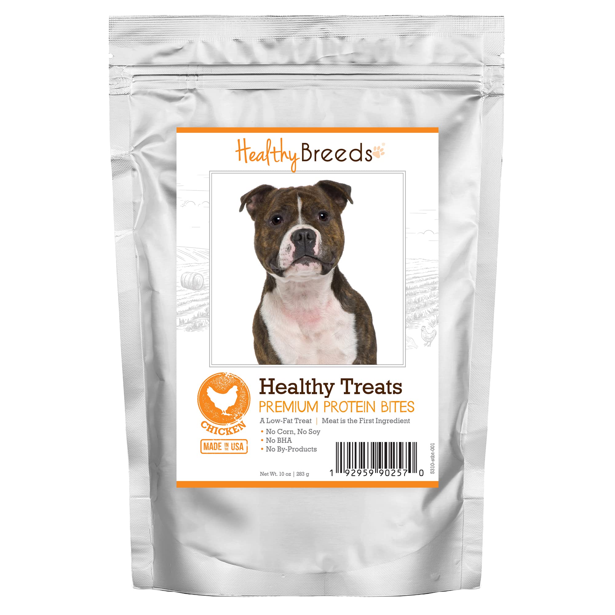 Healthy Breeds Premium Protein Bites Chicken Dog Treats for Staffordshire Bull Terriers - 10 oz | High-Protein Snacks for Training & Rewarding Active Dogs
