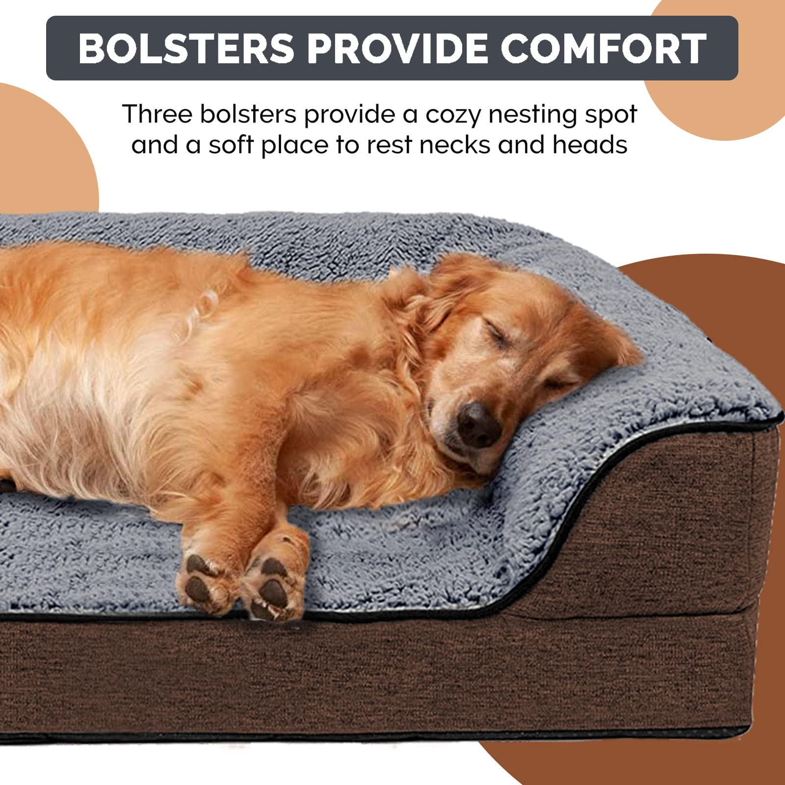 **ShellKingdom Orthopedic Dog Bed for Medium Dogs Under 30 lbs - Washable Removable Cover, Supportive Foam Pet Sofa Bed - Perfect for Indoor Use in Living Room, Bedroom & Crate**