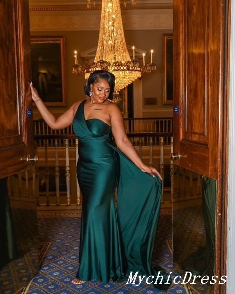 Elegant One Shoulder Green Bridesmaid Dresses Long Formal Gown for Wedding Guest - Perfect for Evening Parties, Prom & Special Occasions