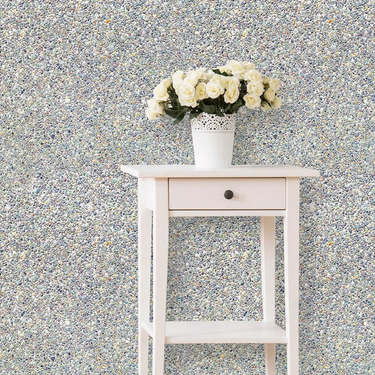Blue and Yellow Pebbles Peel & Stick Removable Wallpaper - Self-Adhesive Decorative Wall Covering for Bedroom, Living Room, Kitchen, Bathroom