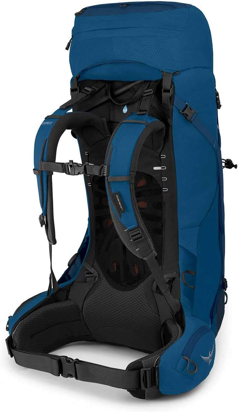 Osprey Aether 55L Men's Hiking Backpack - Lightweight Travel & Trekking Backpack for Outdoor Adventures, Deep Water Blue, Large/XL Size - Perfect for Camping, Backpacking & Multi-Day Hikes