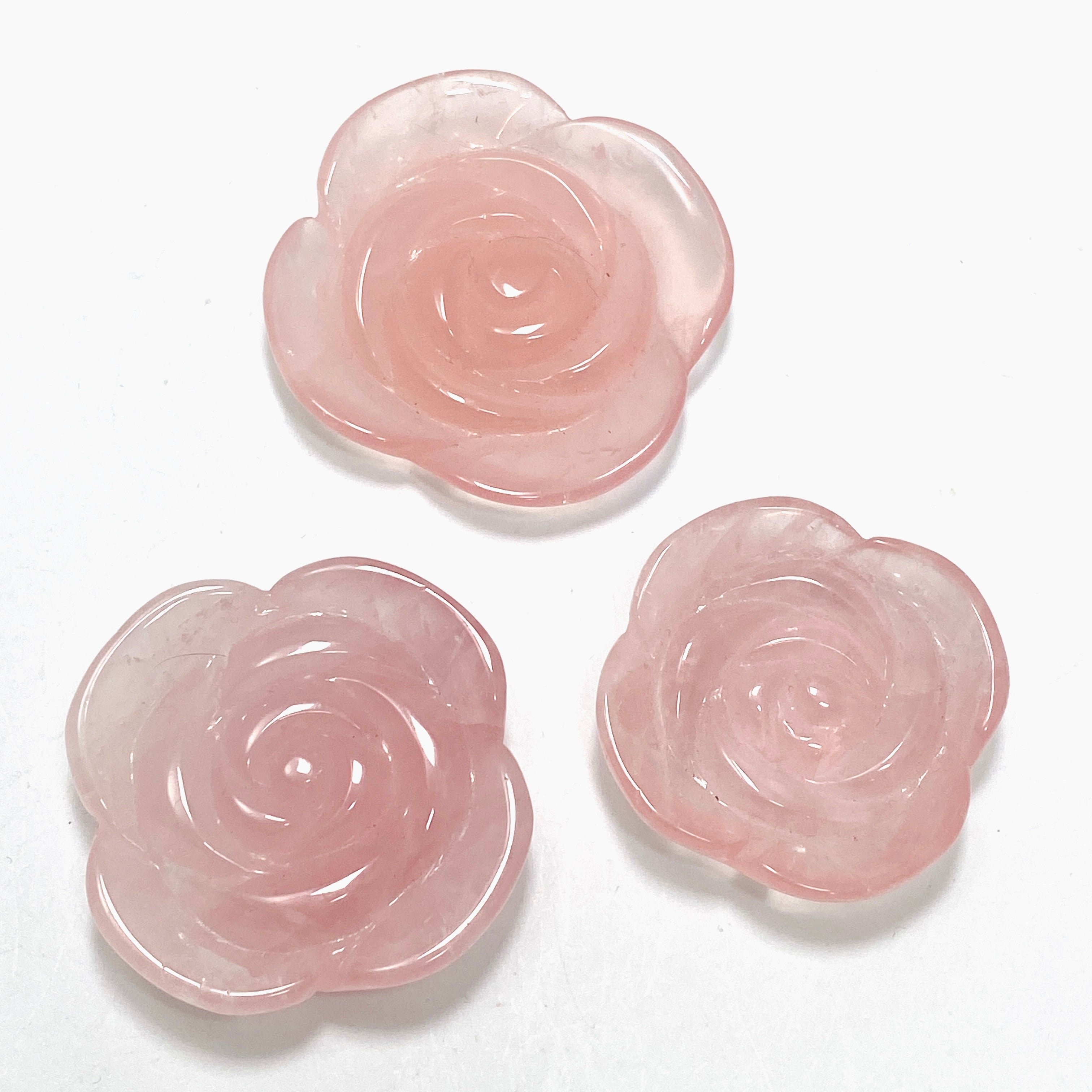 Rose Quartz Flower Carving RQFLO 01 - Handcrafted Natural Stone Decoration for Home, Office & Meditation Space