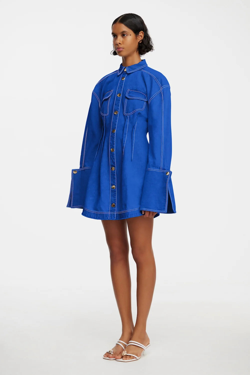 DALES Women's Mini Dress - Cobalt Blue, Short Sleeve Bodycon Party Dress for Night Out, Clubwear, Date Night & Summer Fashion