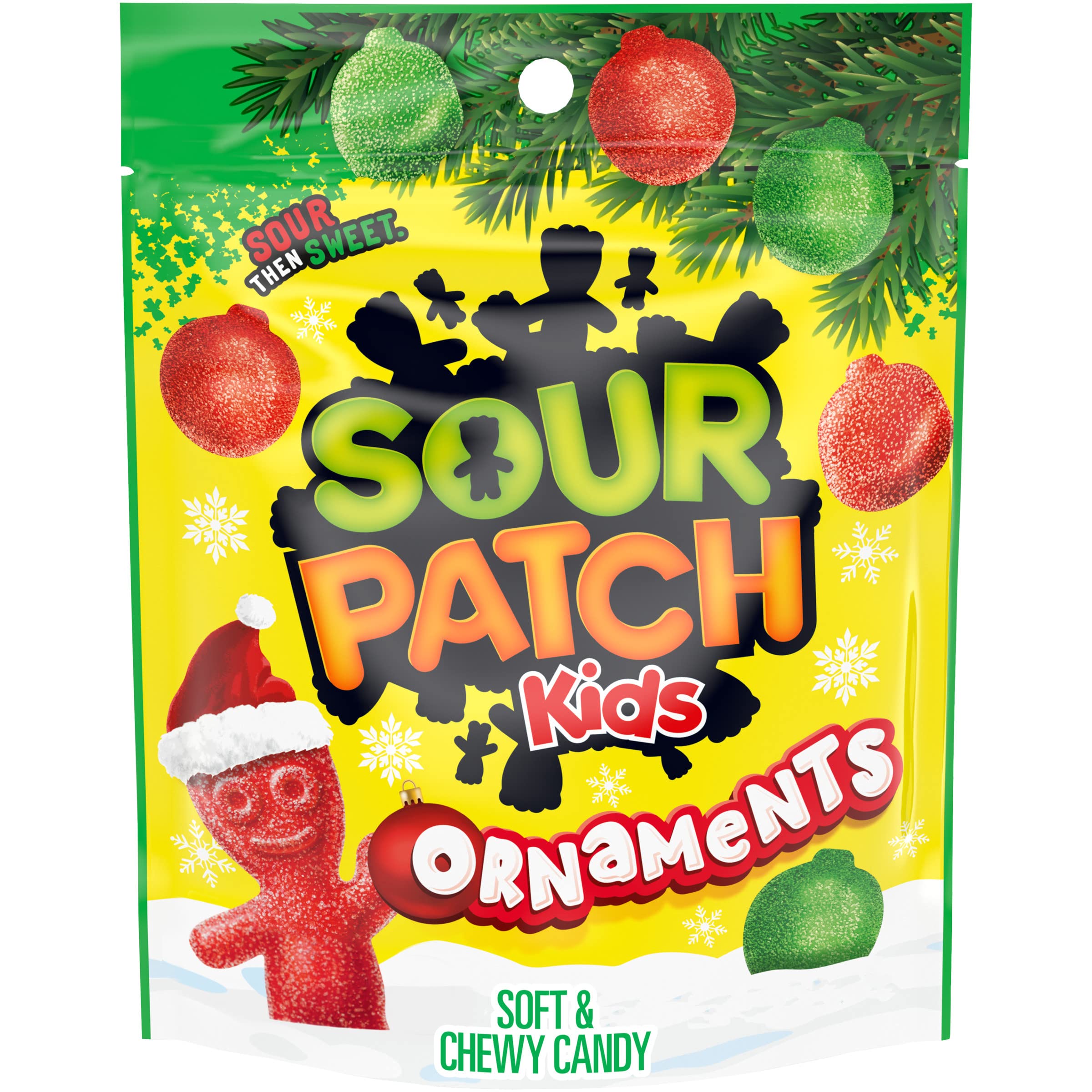 Sour Patch Kids Holiday Candy - Soft & Chewy Sour & Sweet Gummy Treats, 10 oz Bag - Perfect for Christmas Stocking Stuffers, Party Favors & Office Snacks