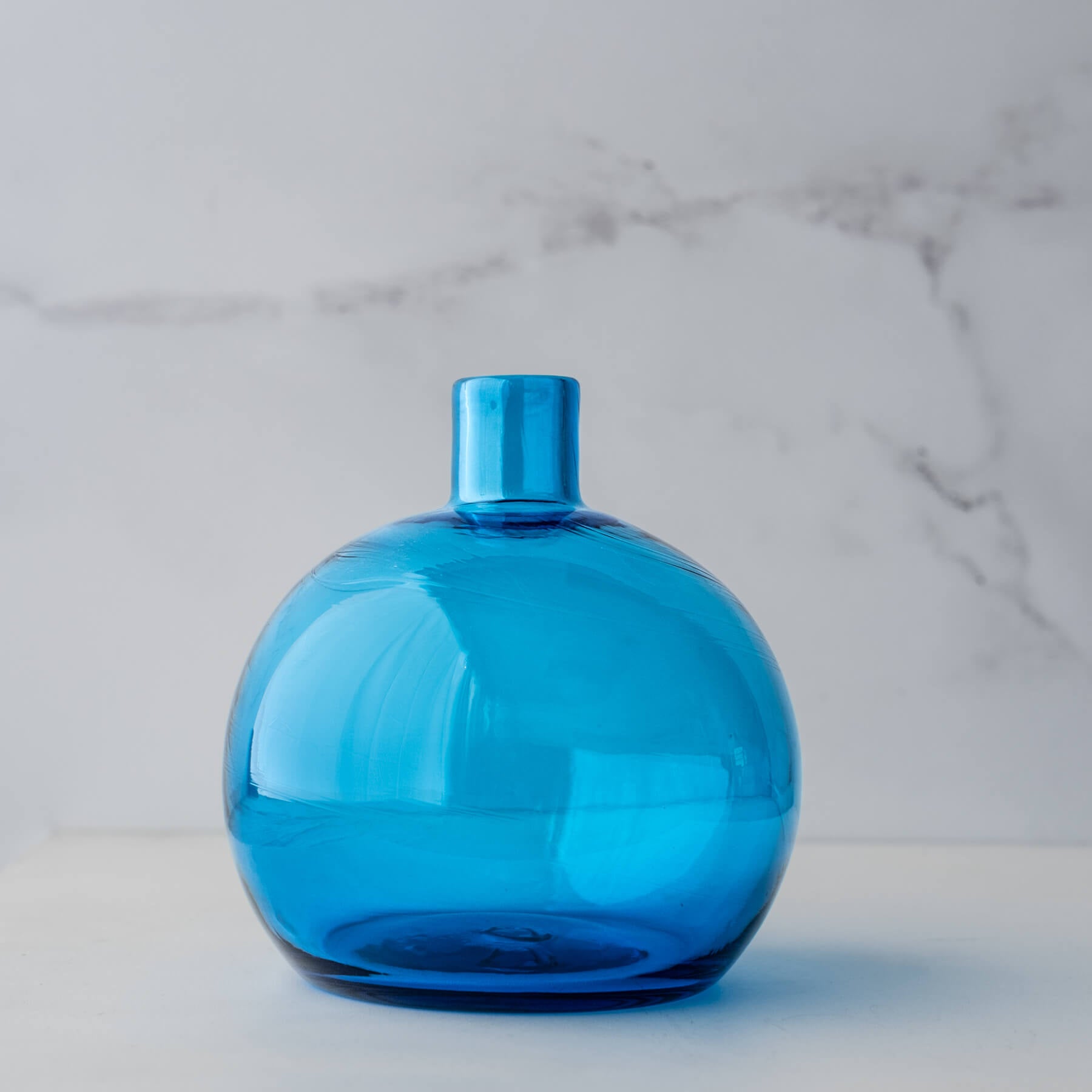 1423 Ball Bud Vase - Turquoise Glass Flower Vase for Small Floral Arrangements, Home Decor, Wedding Centerpieces & Tabletop Decorations