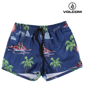 Volcom Boys' Swim Shorts for Kids - Quick-Dry Beach & Pool Swim Trunks with Fun Island Print - Perfect for Swimming, Surfing, and Summer Water Activities (Size I8)