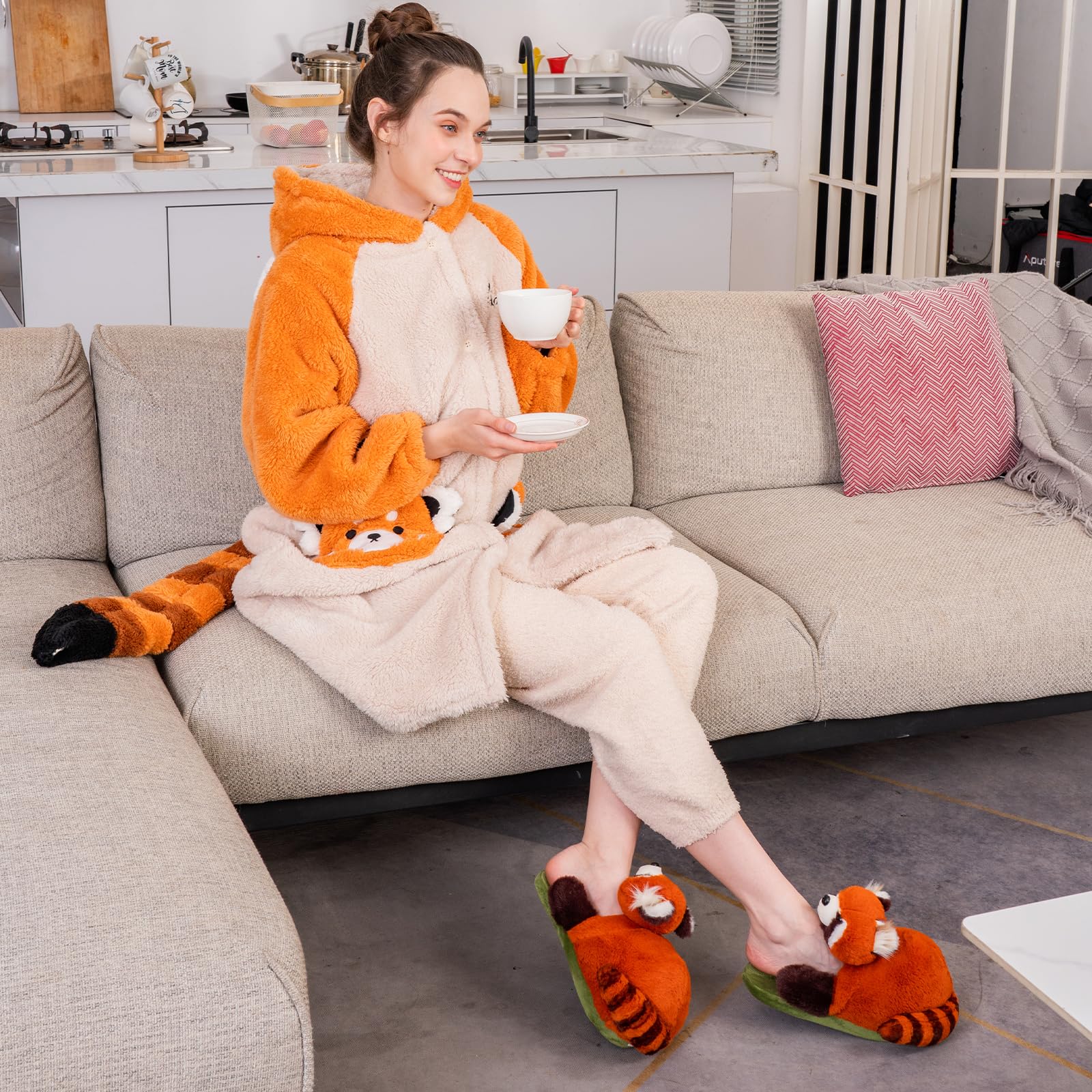 Funny Animal Slippers for Women - Cute Cartoon Fluffy House Slippers with Soft Memory Foam, Cozy Cotton Indoor Slides | Perfect Birthday Gifts for Her, Wife, Girlfriend - Great for Relaxing at Home, Lounging & Gift Giving Occasions