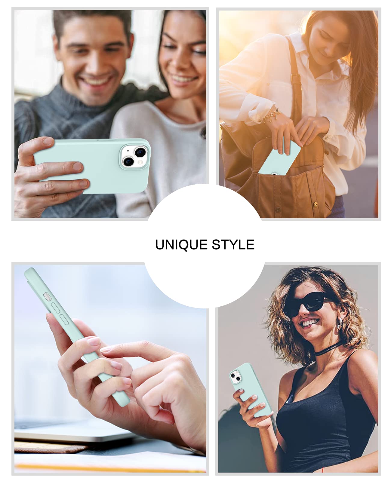 VENINGO iPhone 13 Case (6.1 Inch 2021) - Slim Fit Liquid Silicone Soft Gel Rubber Cover with Microfiber Lining | Shockproof, Anti-Scratch Protective Phone Case | Mint Green | Perfect for Everyday Use, Travel & Outdoor Activities