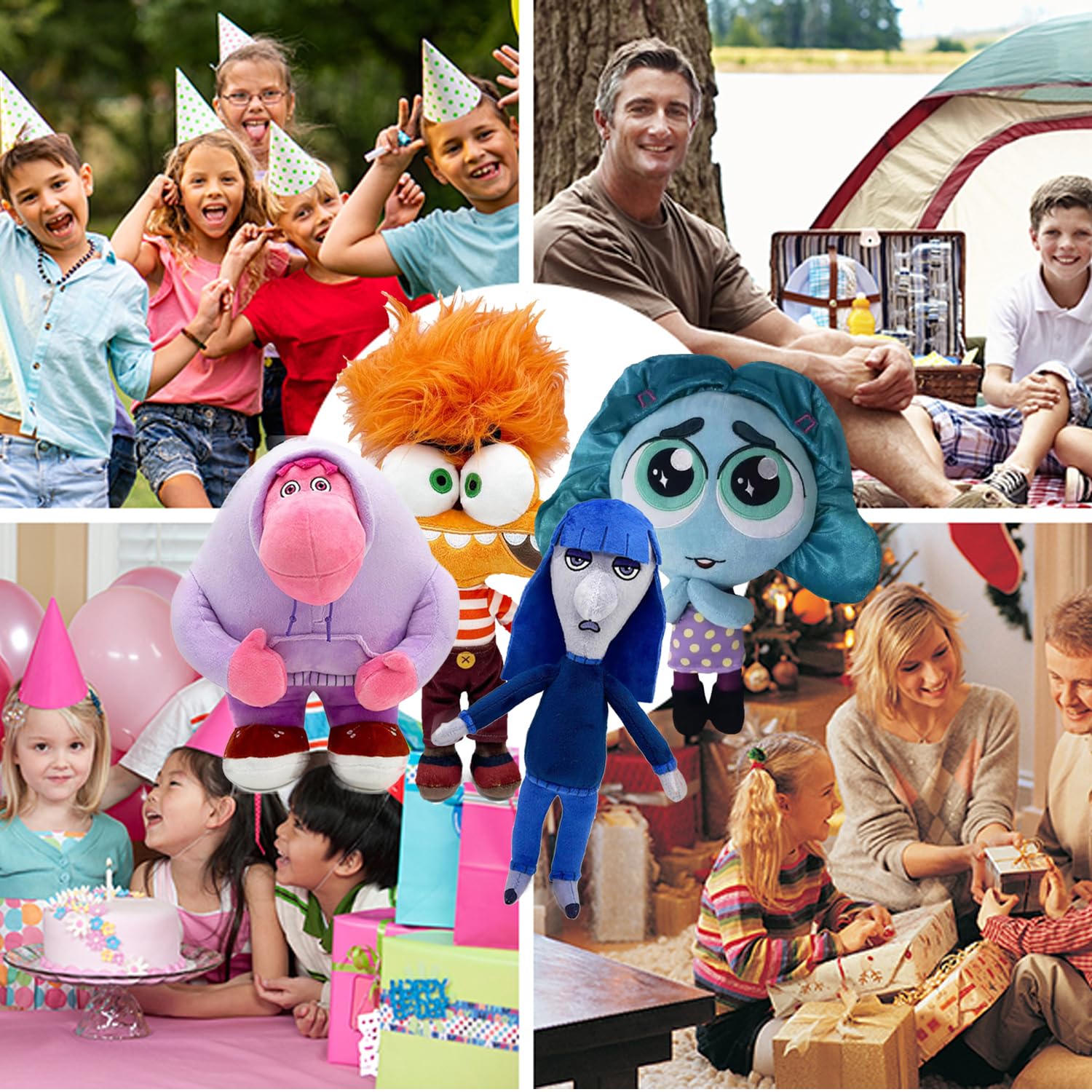 Inside Out 2 Plush Toys Set - 4PC Anxiety & Joy Stuffed Animals, Soft Pillow Plushies for Kids & Adults | Perfect Disney Pixar Movie Gift for Birthday, Christmas & Collectors | Cuddly Home Decor & Emotional Support Companion