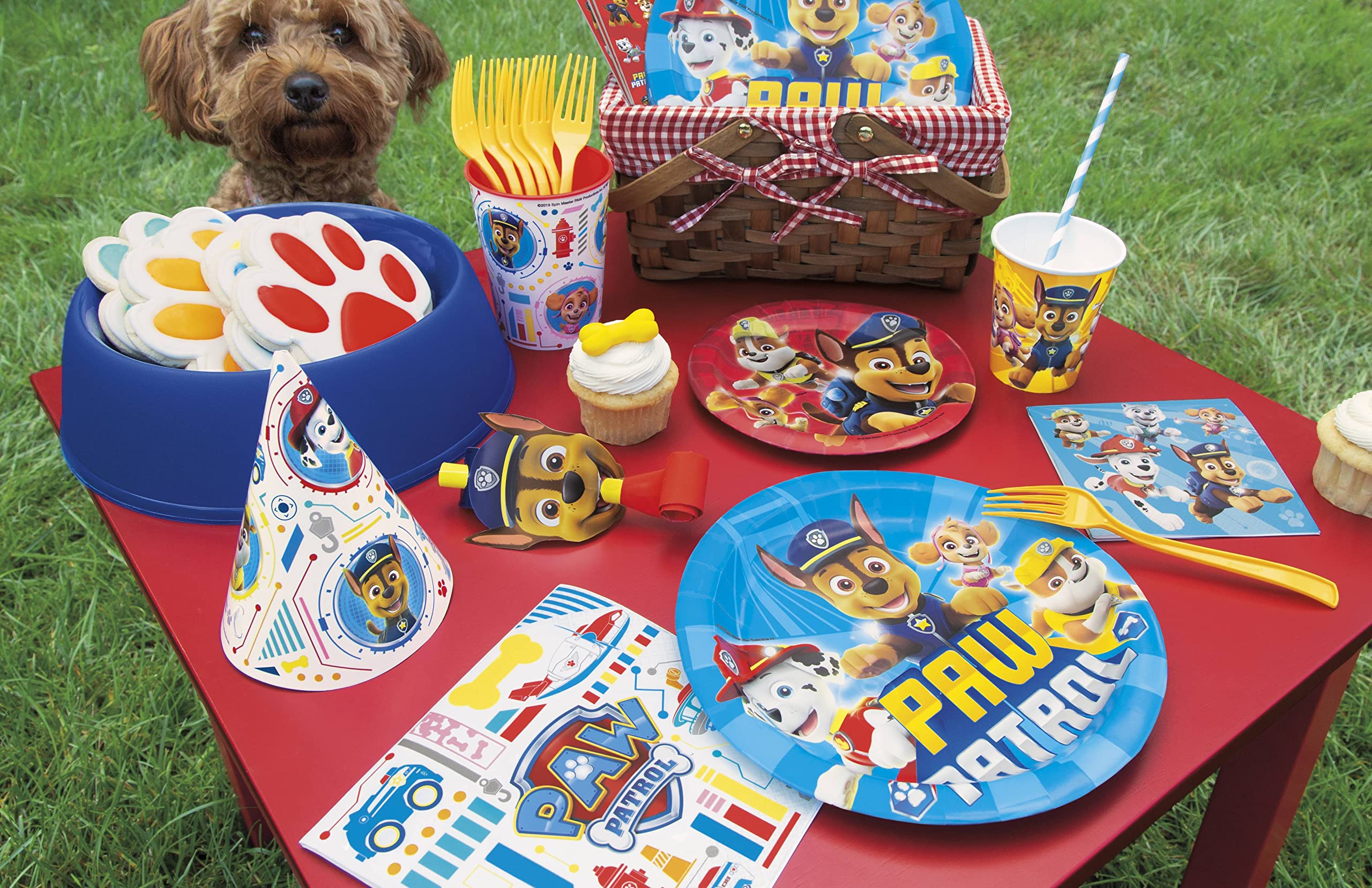 Peach State Paw Patrol Party Supplies Bundle - 16 Dinner Plates & Napkins Set for Kids Birthday Party | Themed Decorations for Children's Celebration Events