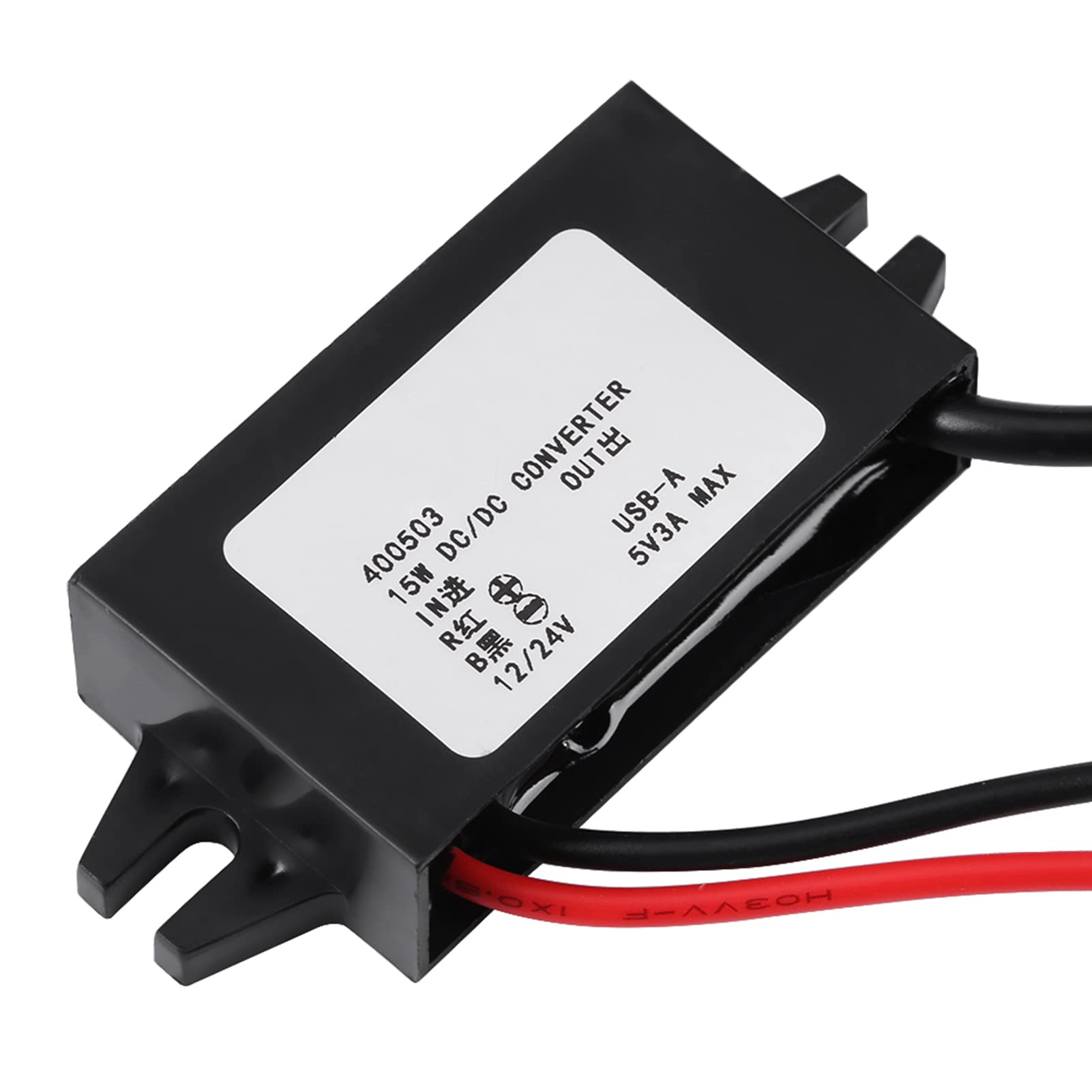 12V/24V to 5V 3A DC-DC USB Converter Regulator - Car Audio Power Adapter for Radio, Monitor & Mobile Devices - Perfect for Vehicle Charging & Electronic Installations