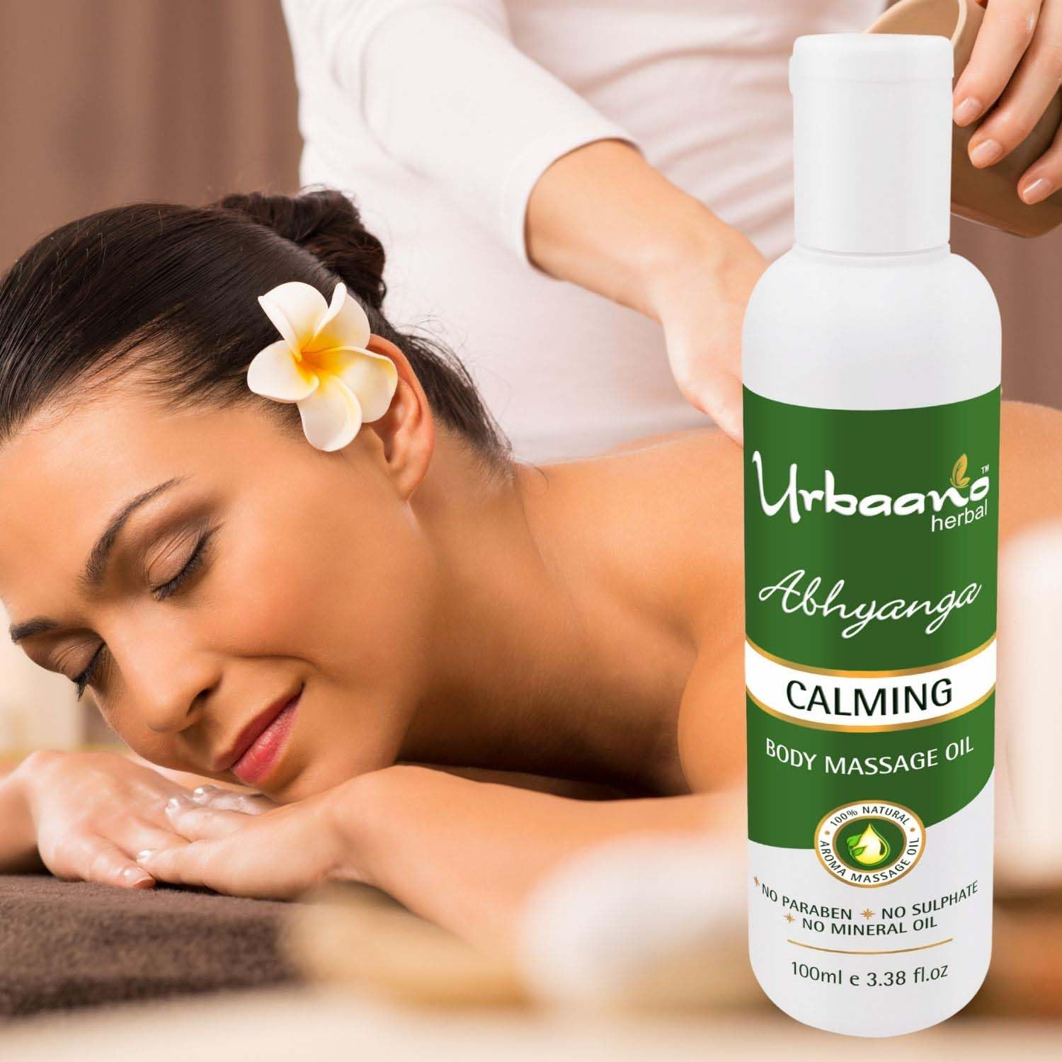 Urbaano Herbal Body Massage Oil for Stress Relief & Skin Firming - Ayurvedic Abhyanga Slimming Treatment to Reduce Cellulite, Calming & Skin-Friendly - 100ml | Perfect for Relaxation, Spa Days & Home Self-Care Routines