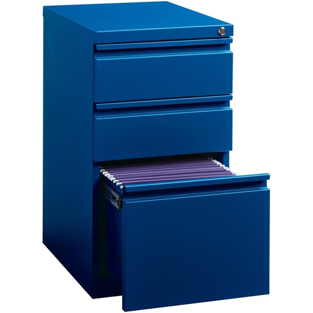 Home Square 2-Piece Metal File Cabinet Set with 3 Drawers - Classic Blue Office Storage Solution for Documents, Files & Office Supplies | Perfect for Home Office, Small Business & Workspace Organization