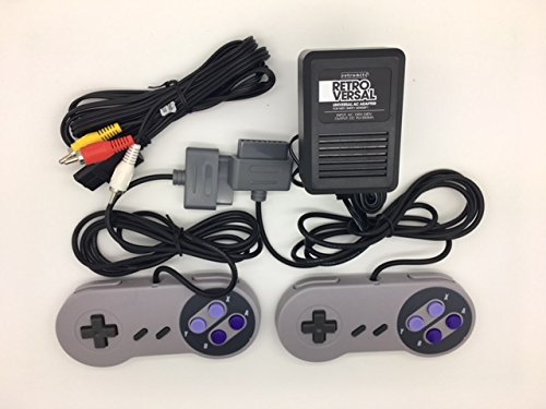 Original Super Nintendo SNES Controller Bundle with AV Cable & Power Adapter - Compatible with SNES Classic Console - Perfect for Retro Gaming & Collectors
