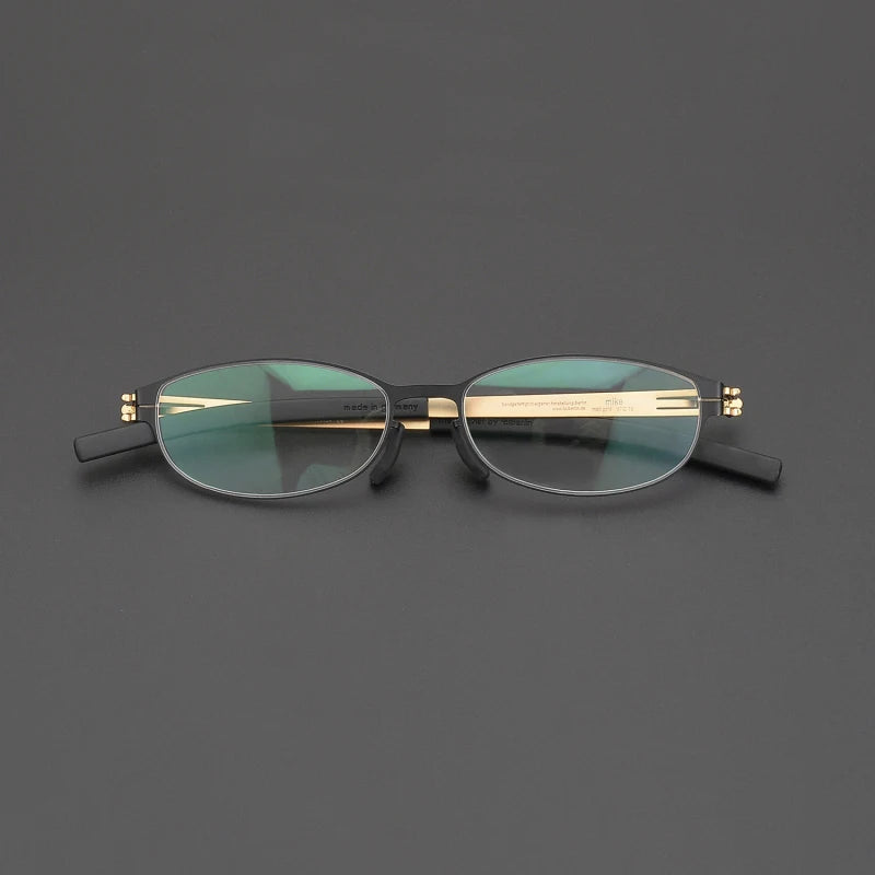 Black Oval Full Rim Screwless Steel Eyeglasses for Women - Style 4797 | Perfect for Office, Reading & Everyday Fashion