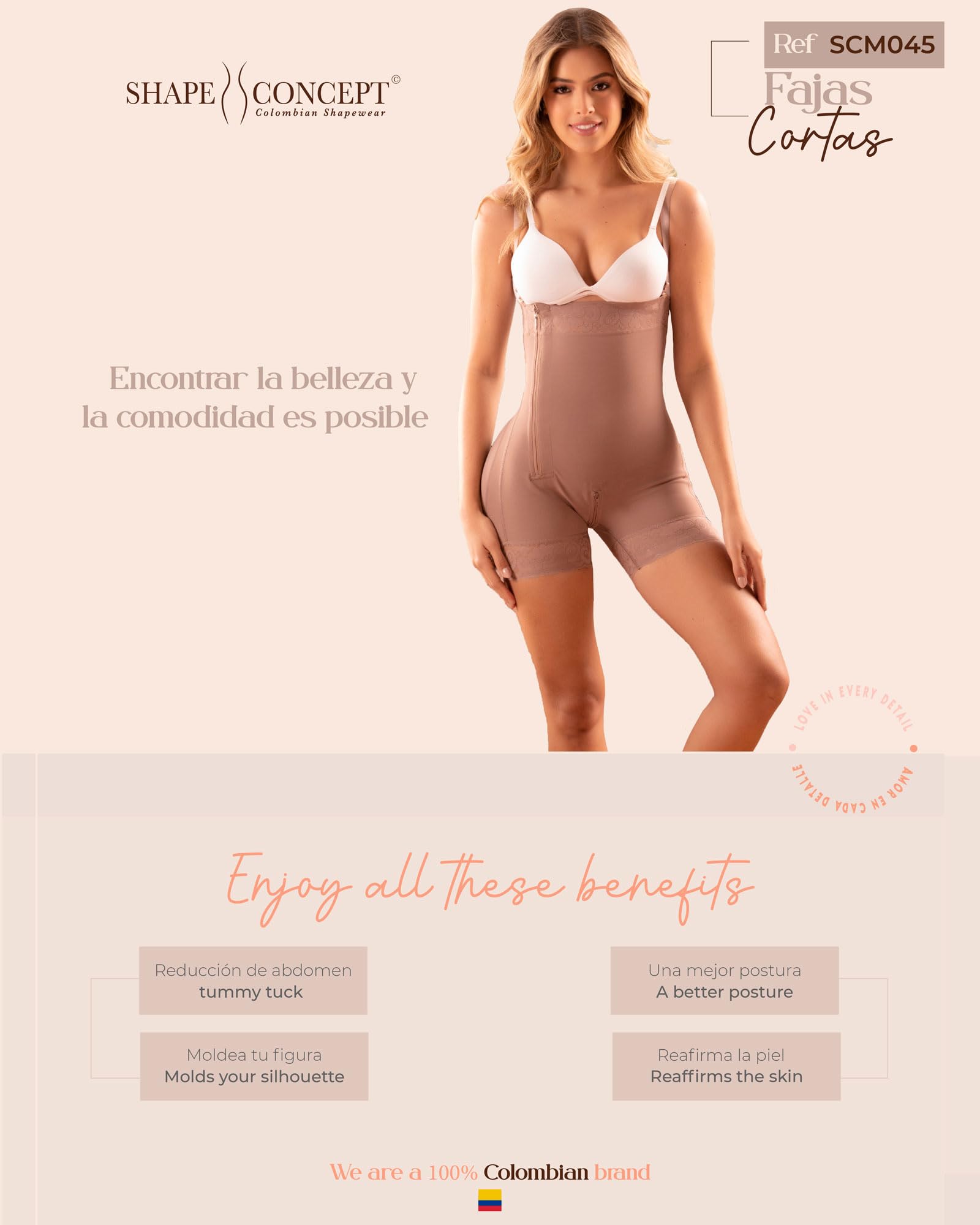 SHAPE CONCEPT Colombian Shapewear - Post-Surgery Compression Garment for Tummy Tuck, Waist Trainer & Body Shaper | Slimming & Sculpting for Women | Perfect for Recovery, Everyday Wear & Special Occasions