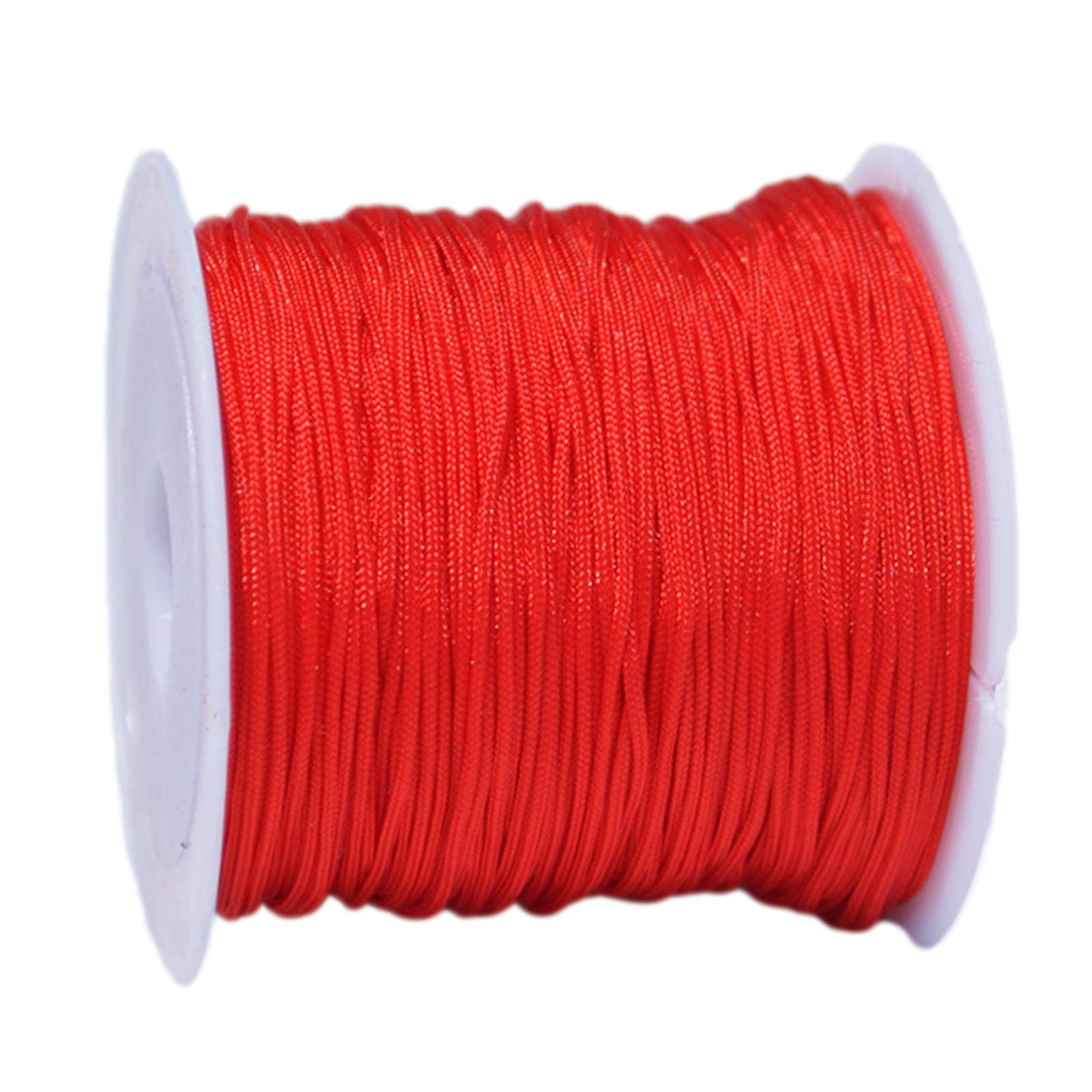 0.8mm Beading Thread Cord - 20 Meters Jewelry Making String for Bracelets & Necklaces - Strong Red Craft Wire for DIY Beading, Sewing and Macrame Projects