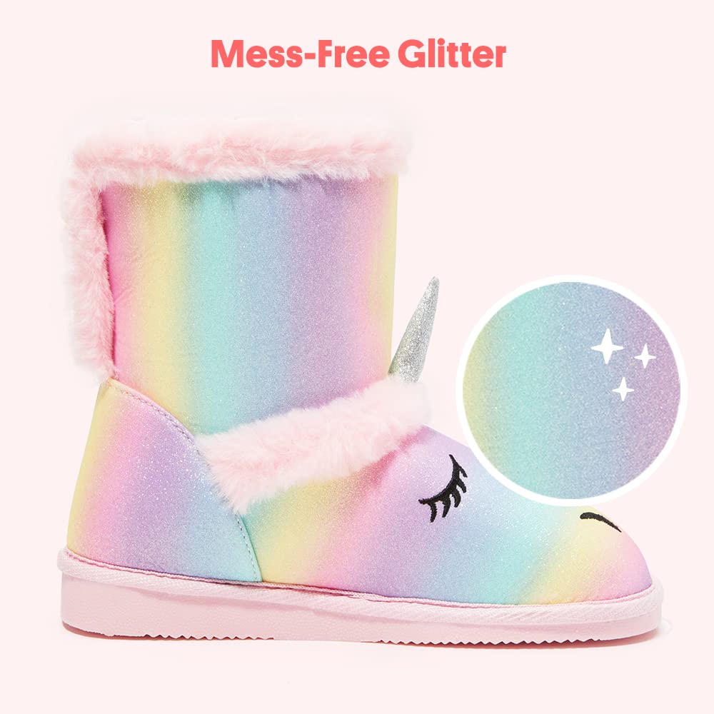 FabKids Girls Winter Mid Calf Snow Boots - Warm Faux Fur Lined Non-Slip Waterproof Boots for Toddler, Little & Big Kids | Perfect for Snow Play, School & Outdoor Winter Activities